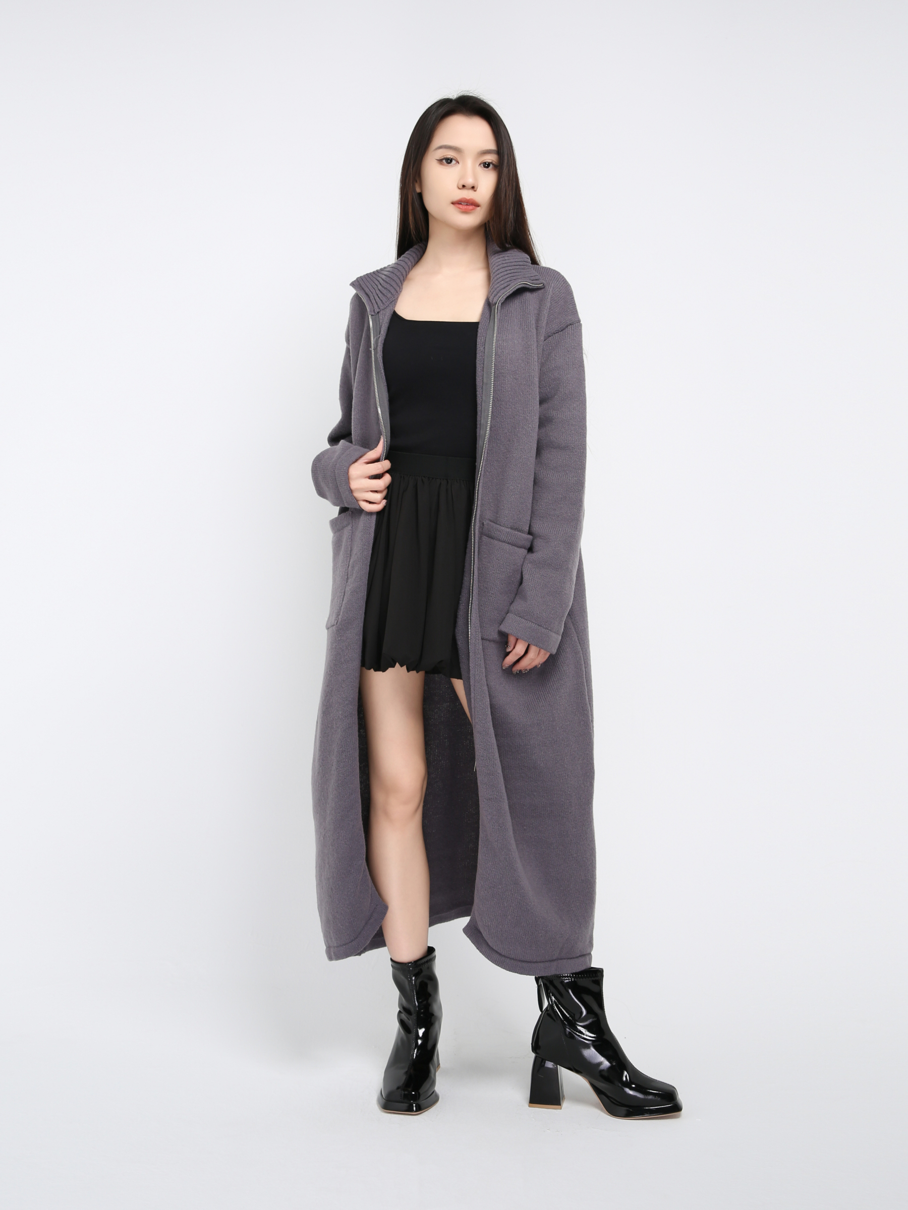 Knitted Front Zip Jacket 43134