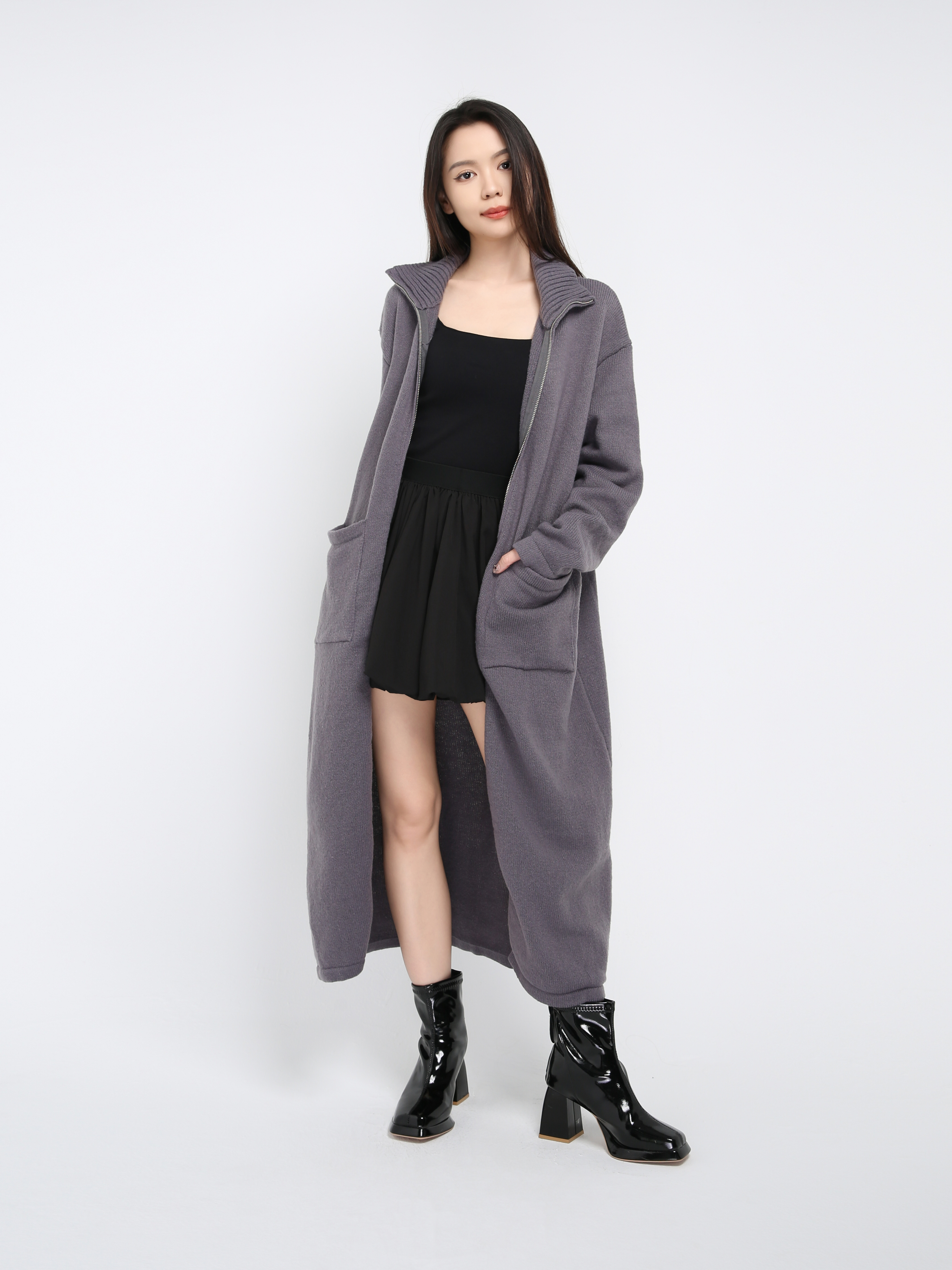 Knitted Front Zip Jacket 43134