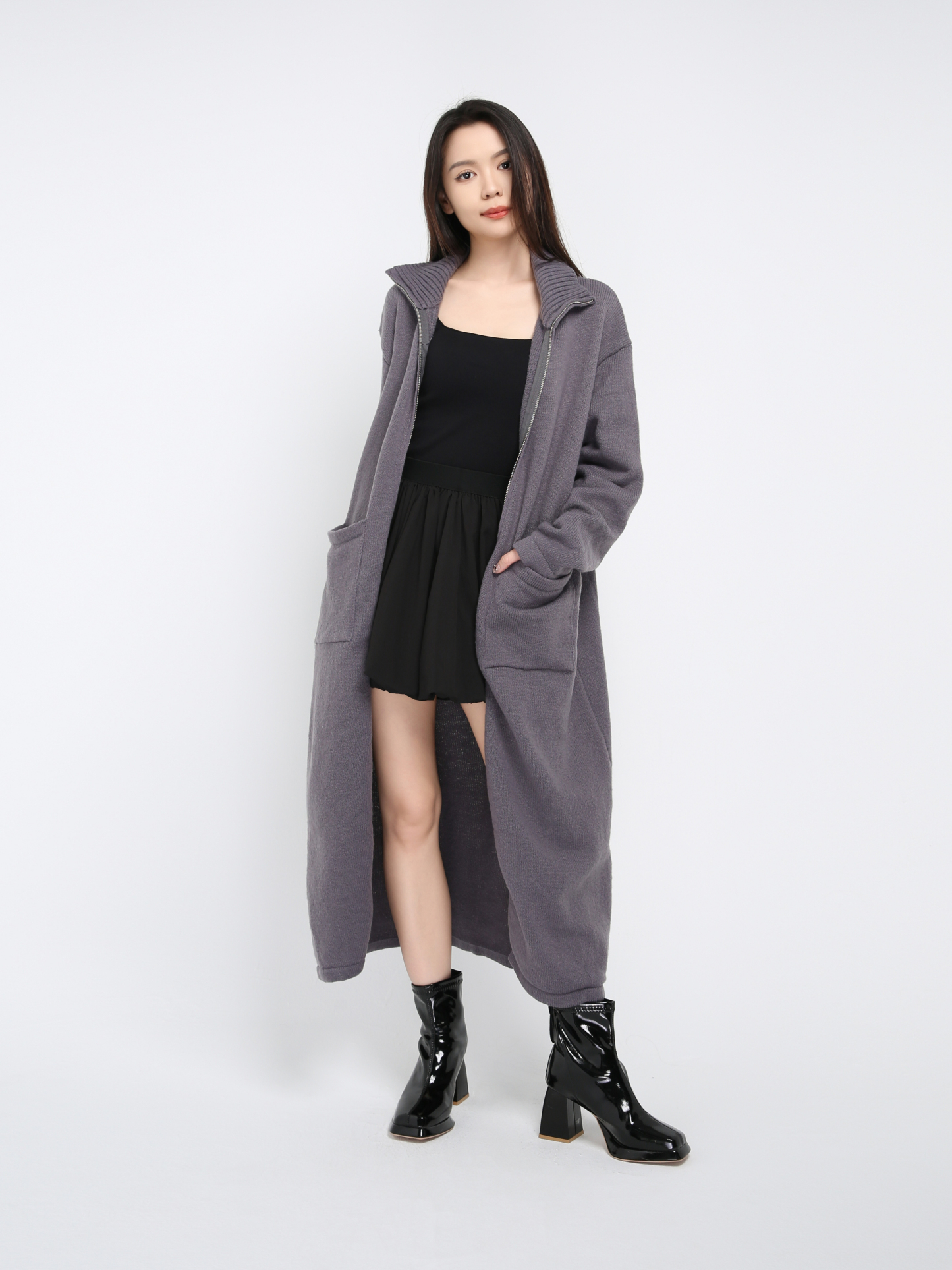 Knitted Front Zip Jacket 43134