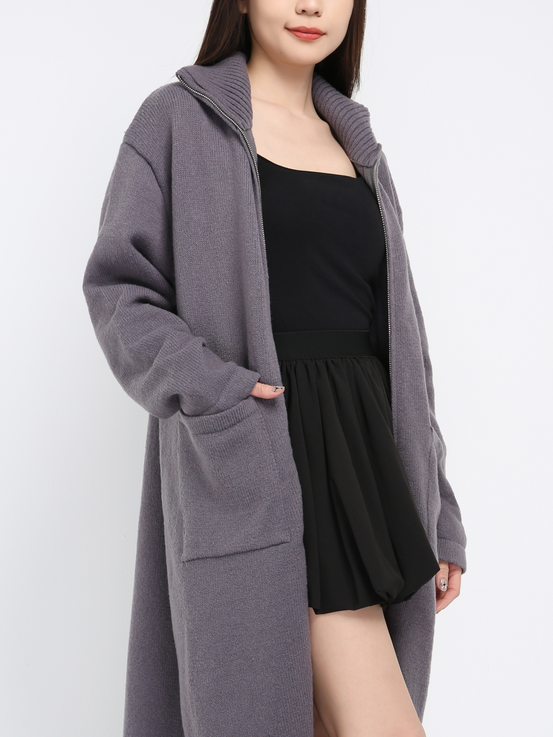 Knitted Front Zip Jacket 43134