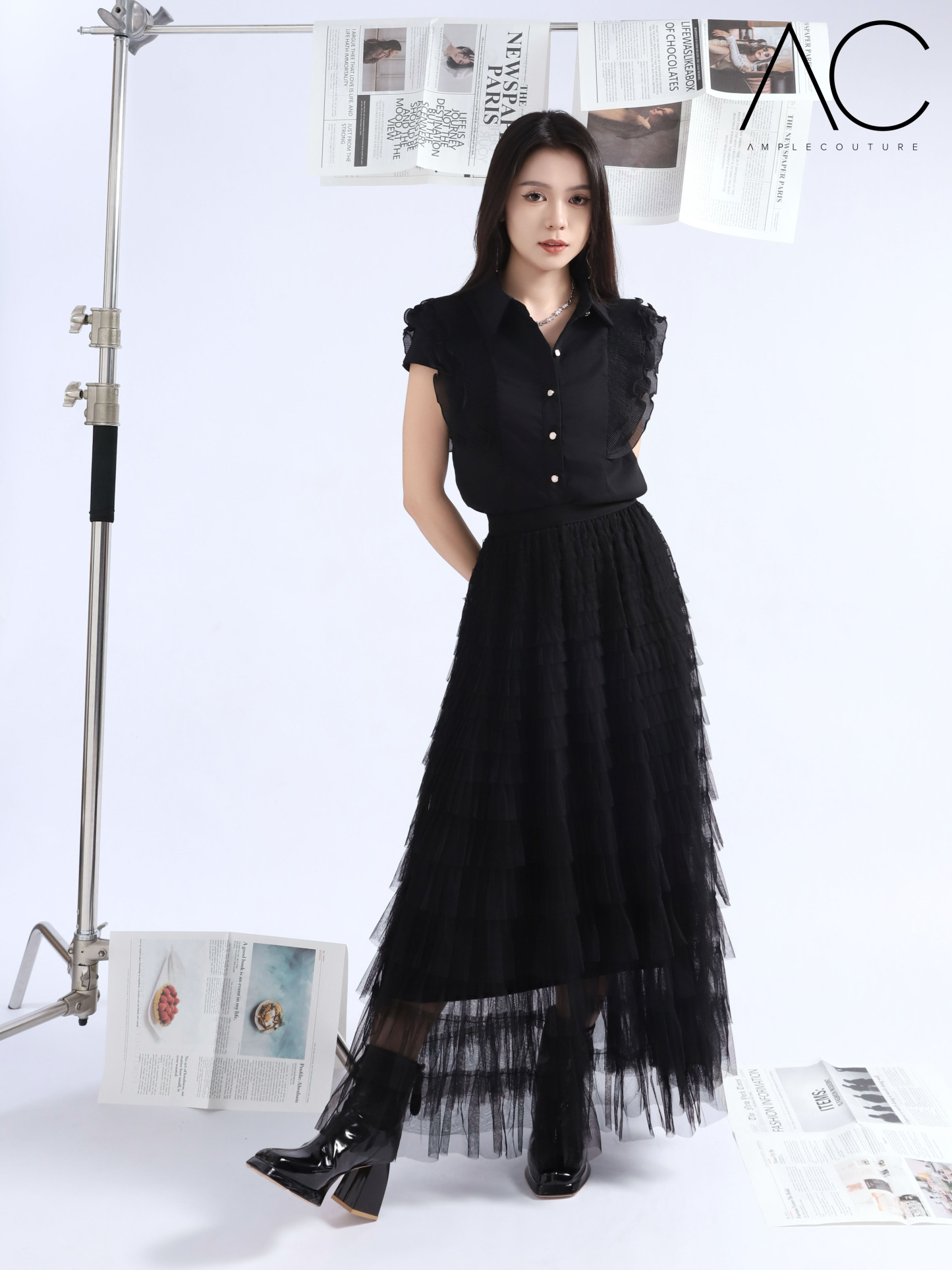 Layered Ruffles Sleeve Top 43446