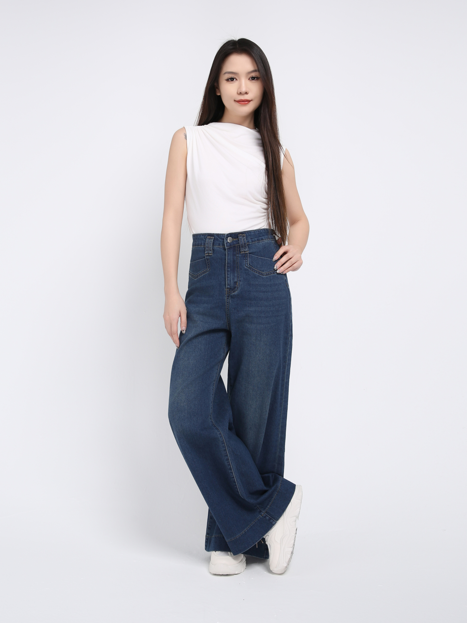 Denim Side Pocket Long Pant 44160