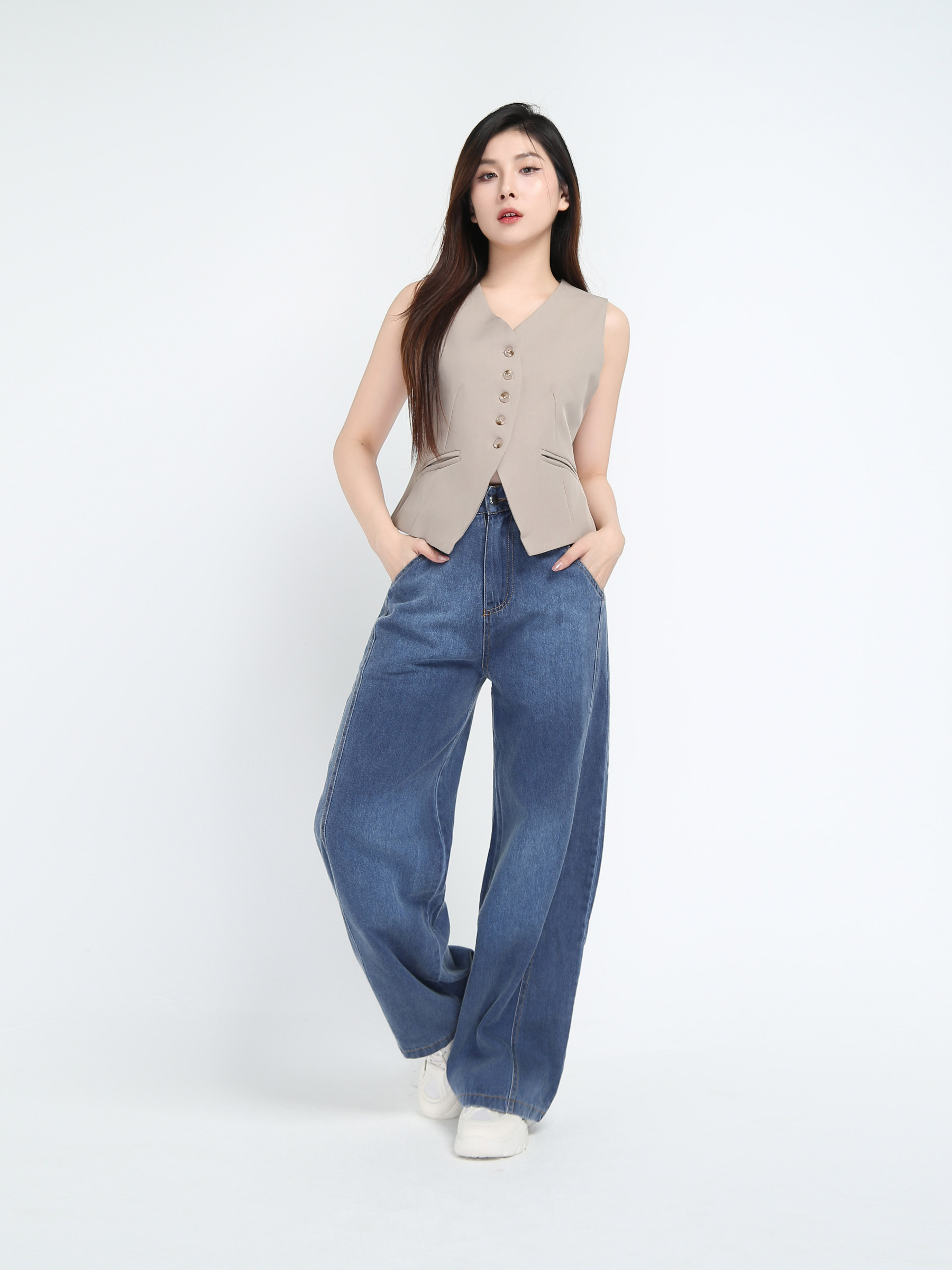 Denim Long Pants 44387