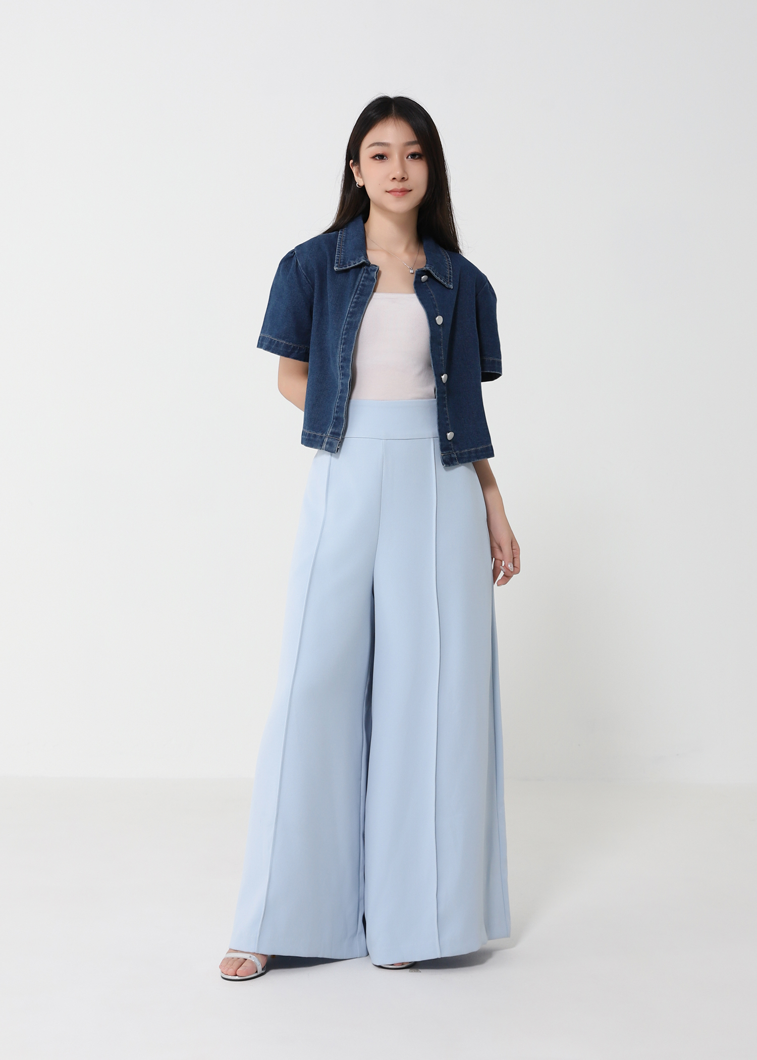 High Waist Wide Leg Long Pants 45464