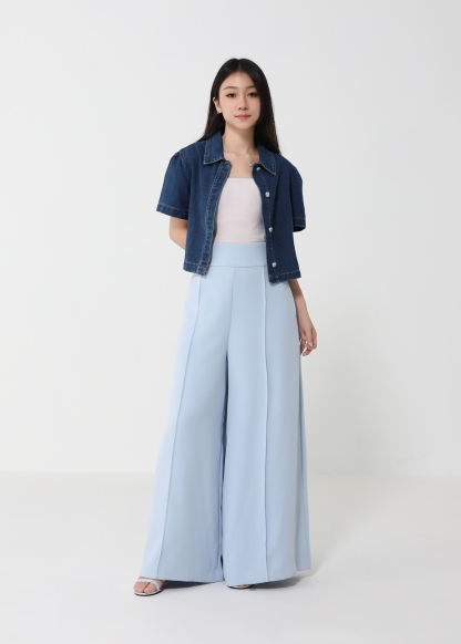 High Waist Wide Leg Long Pants 45464