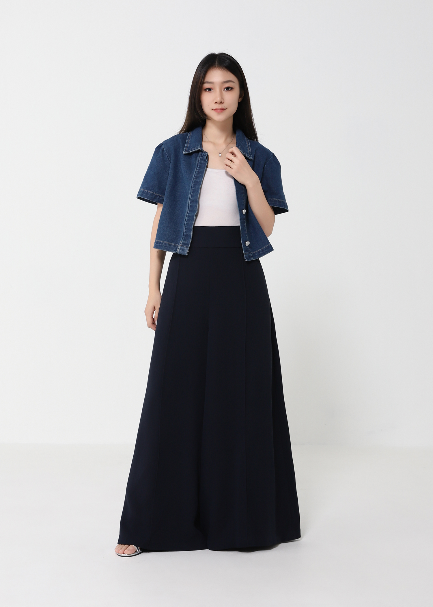High Waist Wide Leg Long Pants 45464