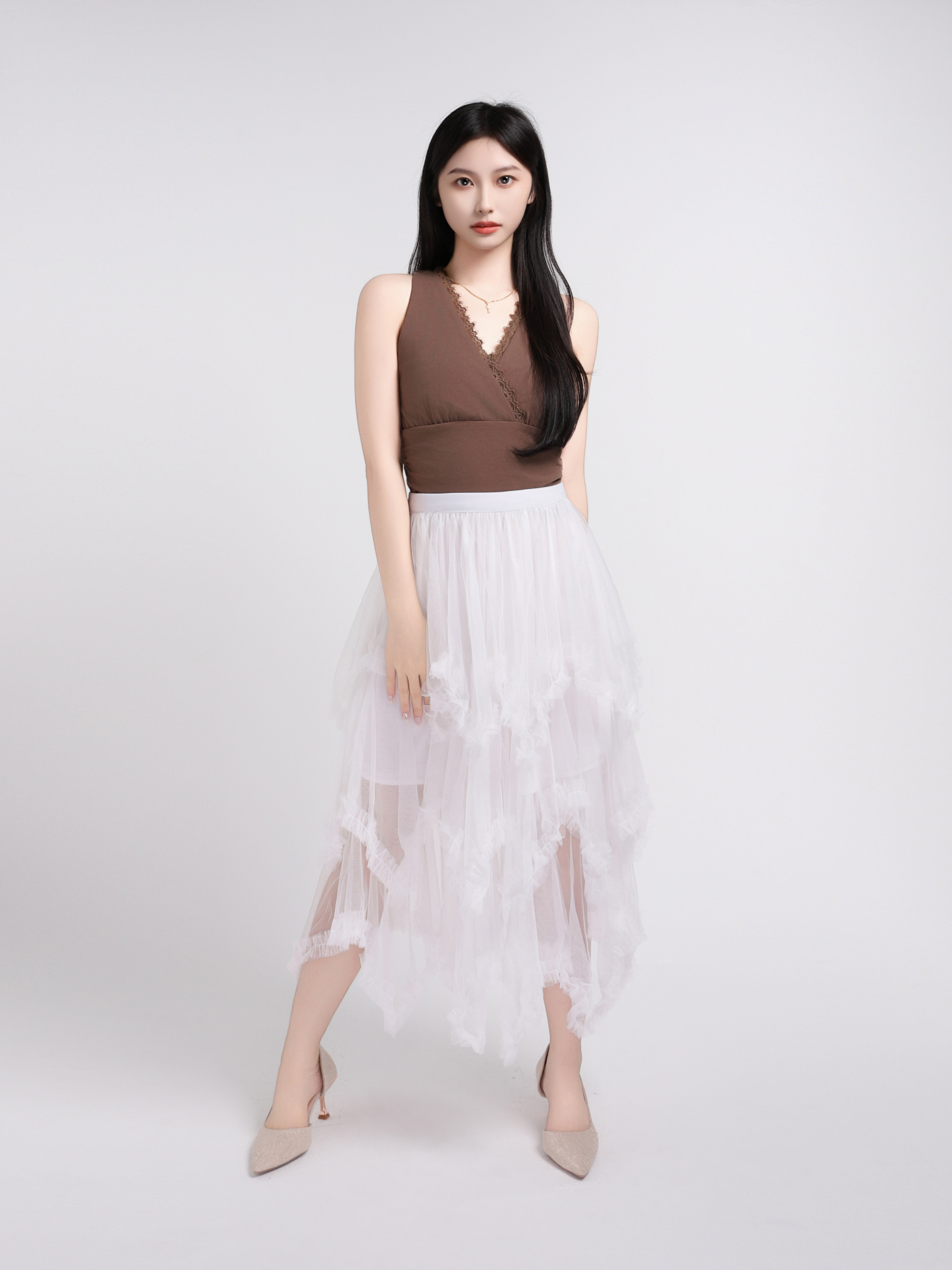 Layered Net Skirt 45098