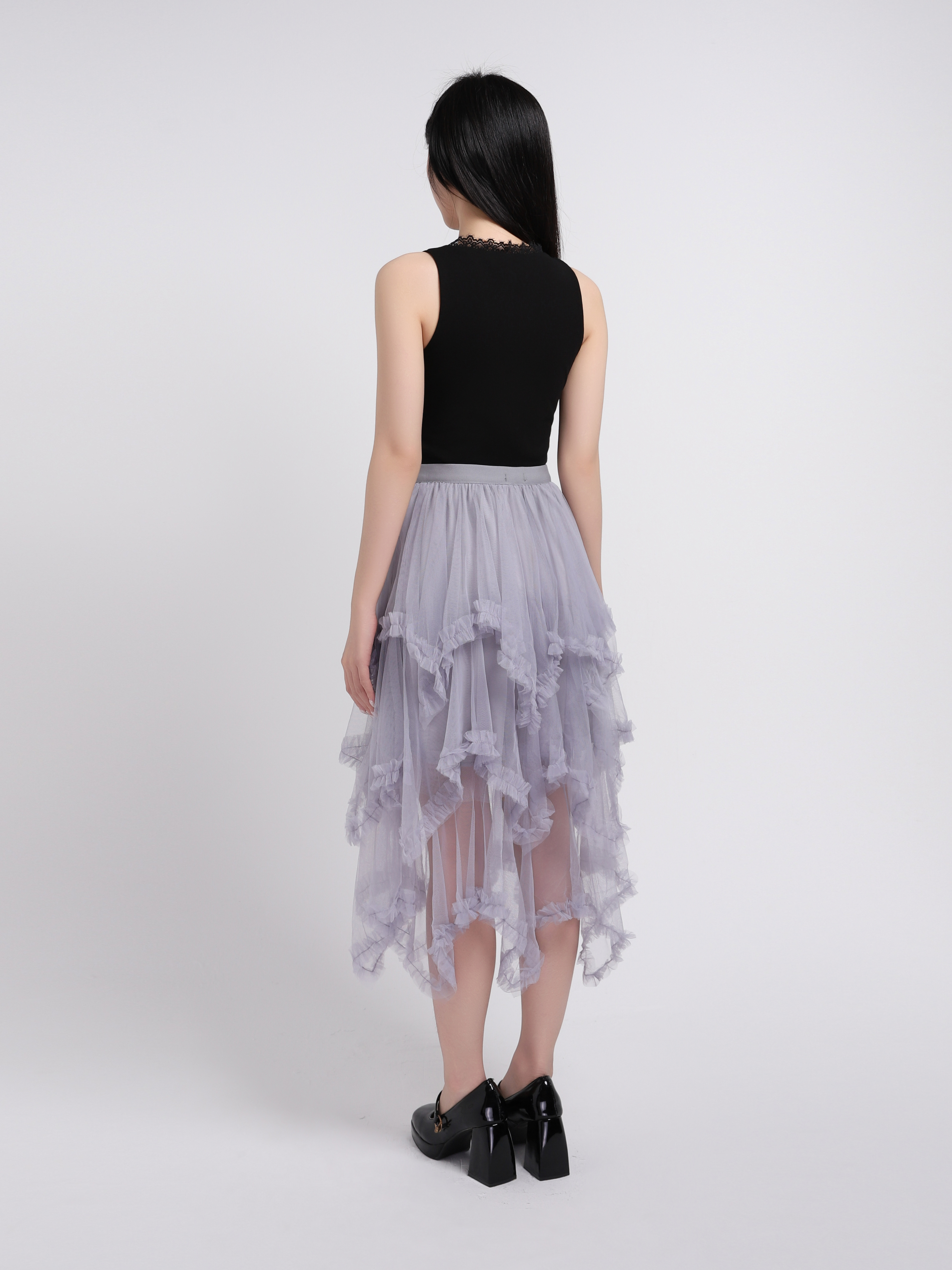 Layered Net Skirt 45098