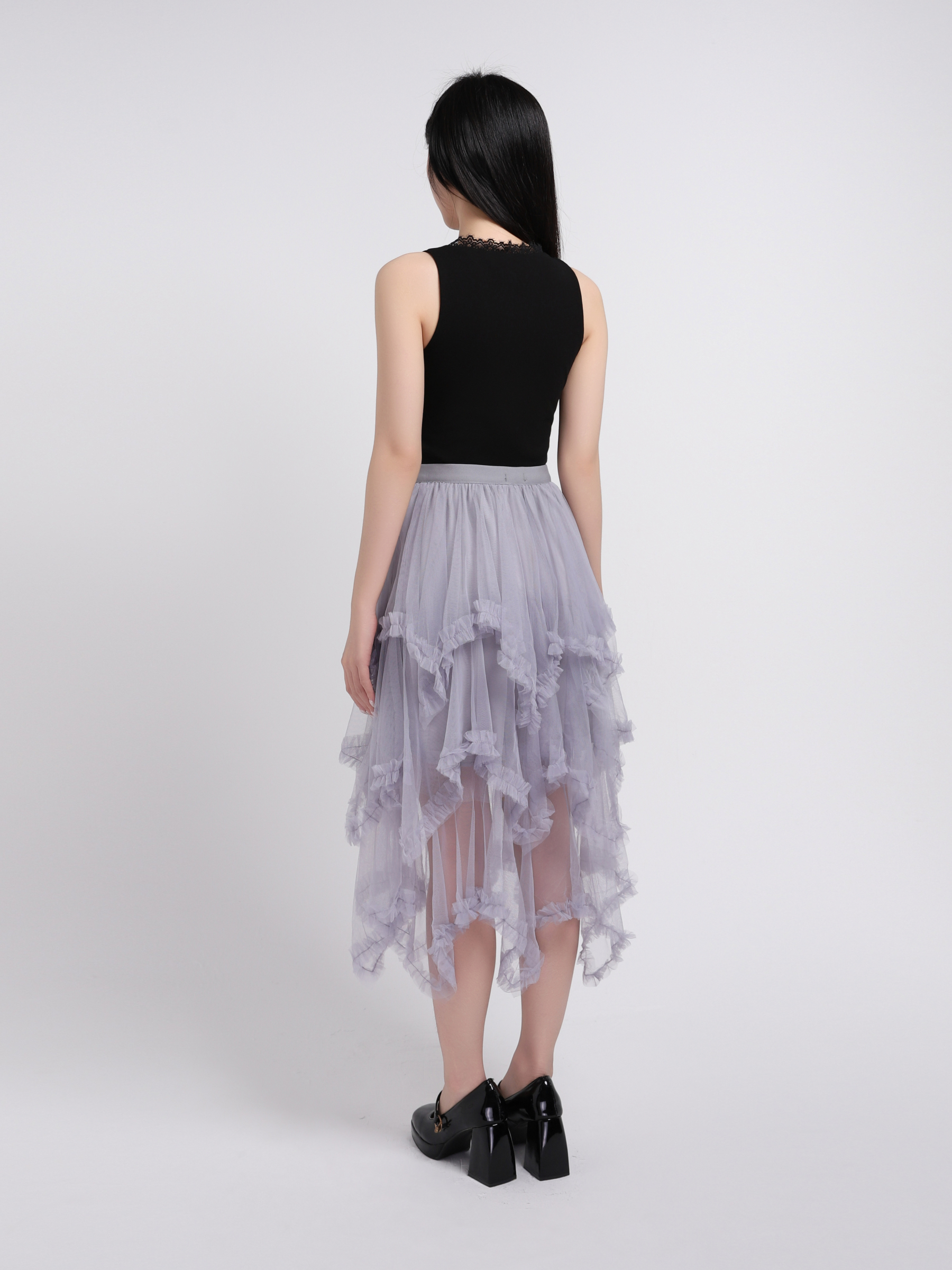 Layered Net Skirt 45098