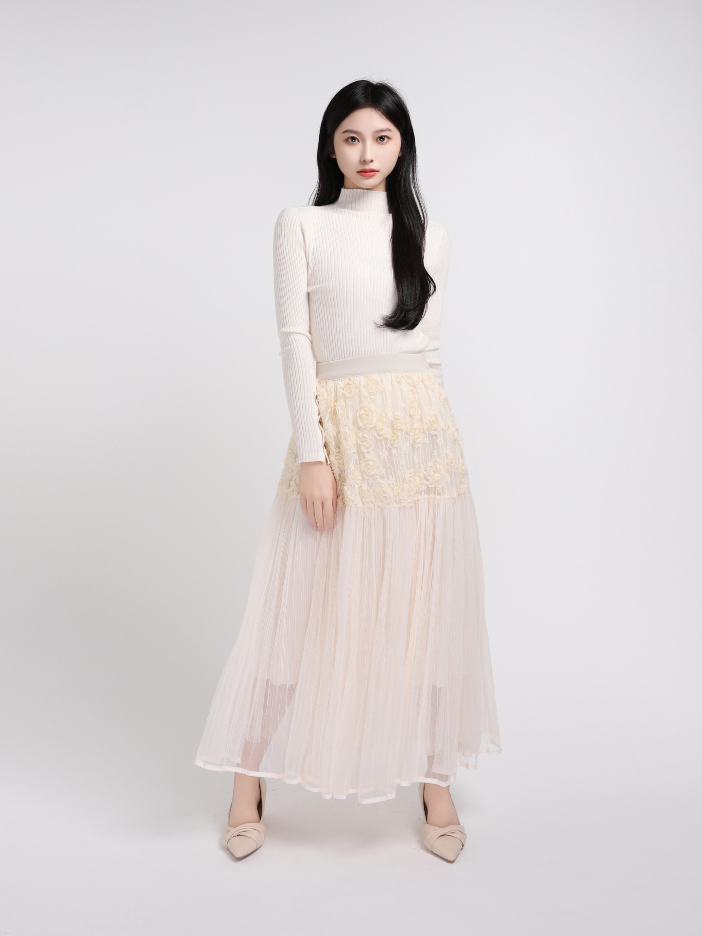 High Waist Net Skirt 45100