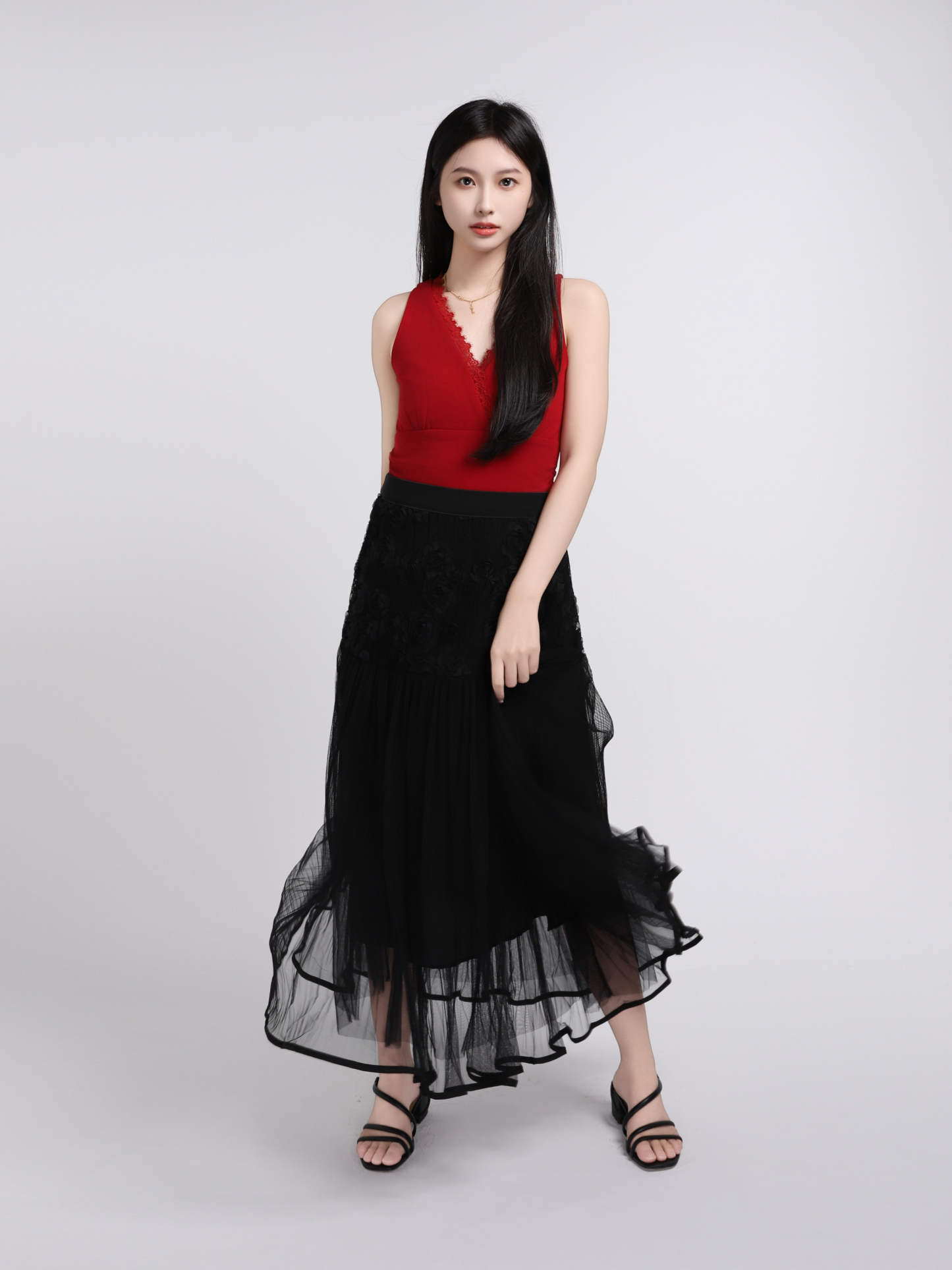 High Waist Net Skirt 45100