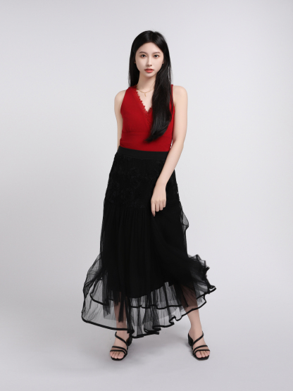 High Waist Net Skirt 45100