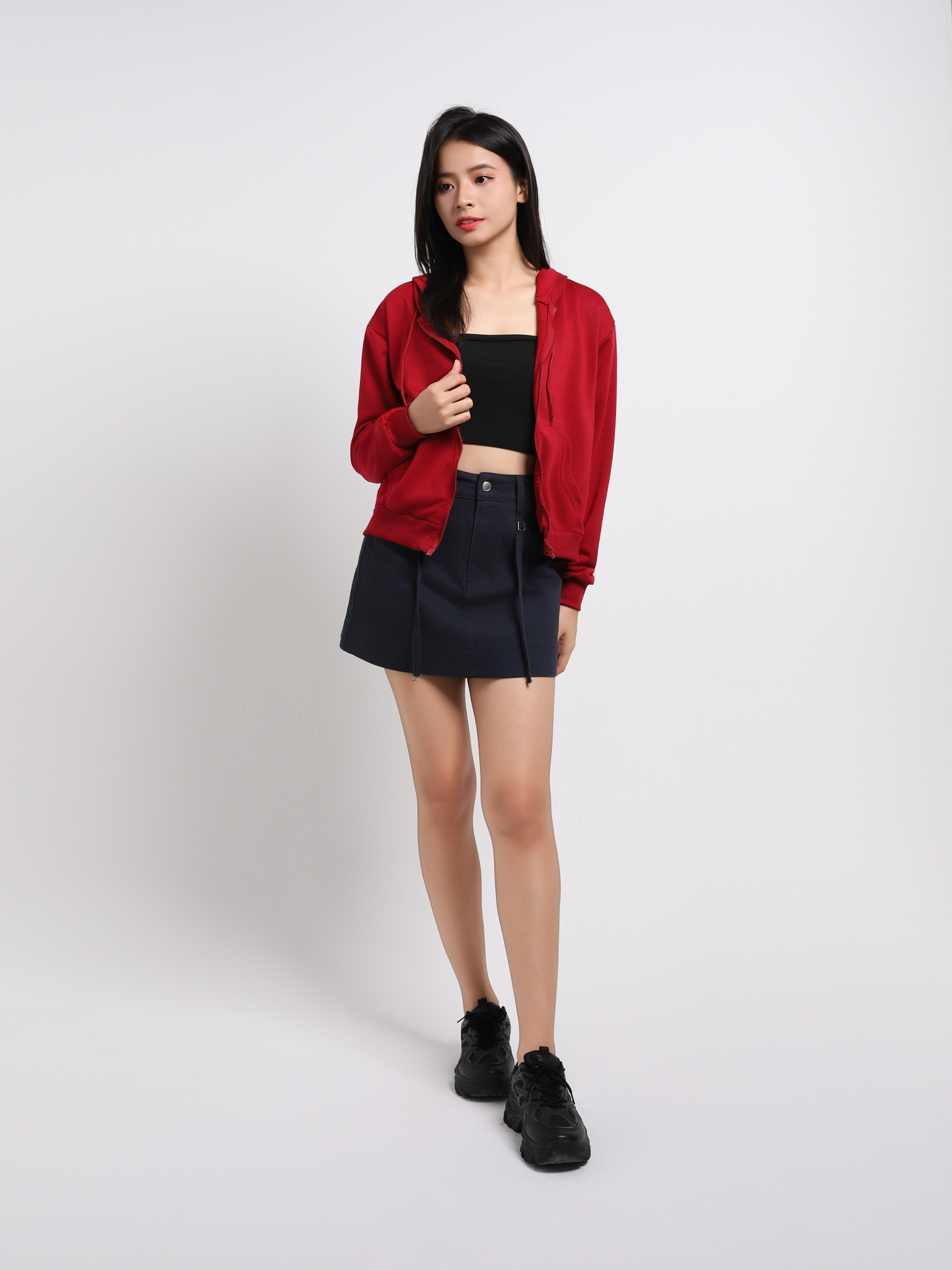 Front Zip With Cap Jacket 45101