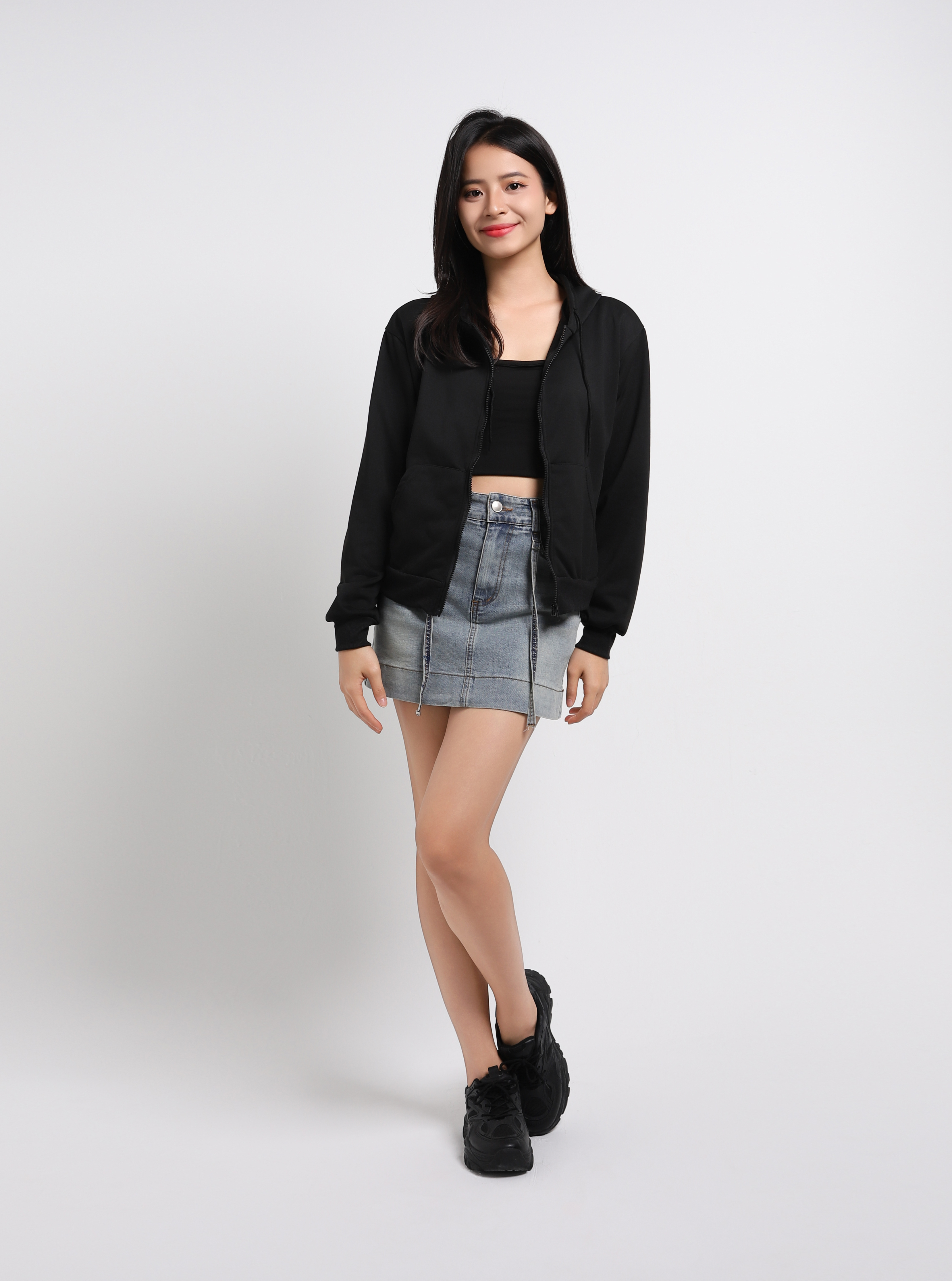Front Zip With Cap Jacket 45101