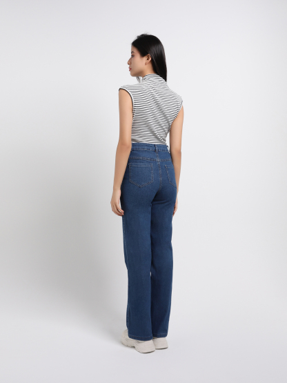 High Waist Denim Long Pants 45102