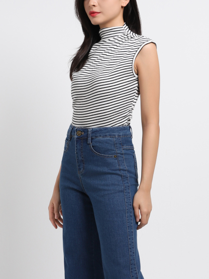 High Waist Denim Long Pants 45102