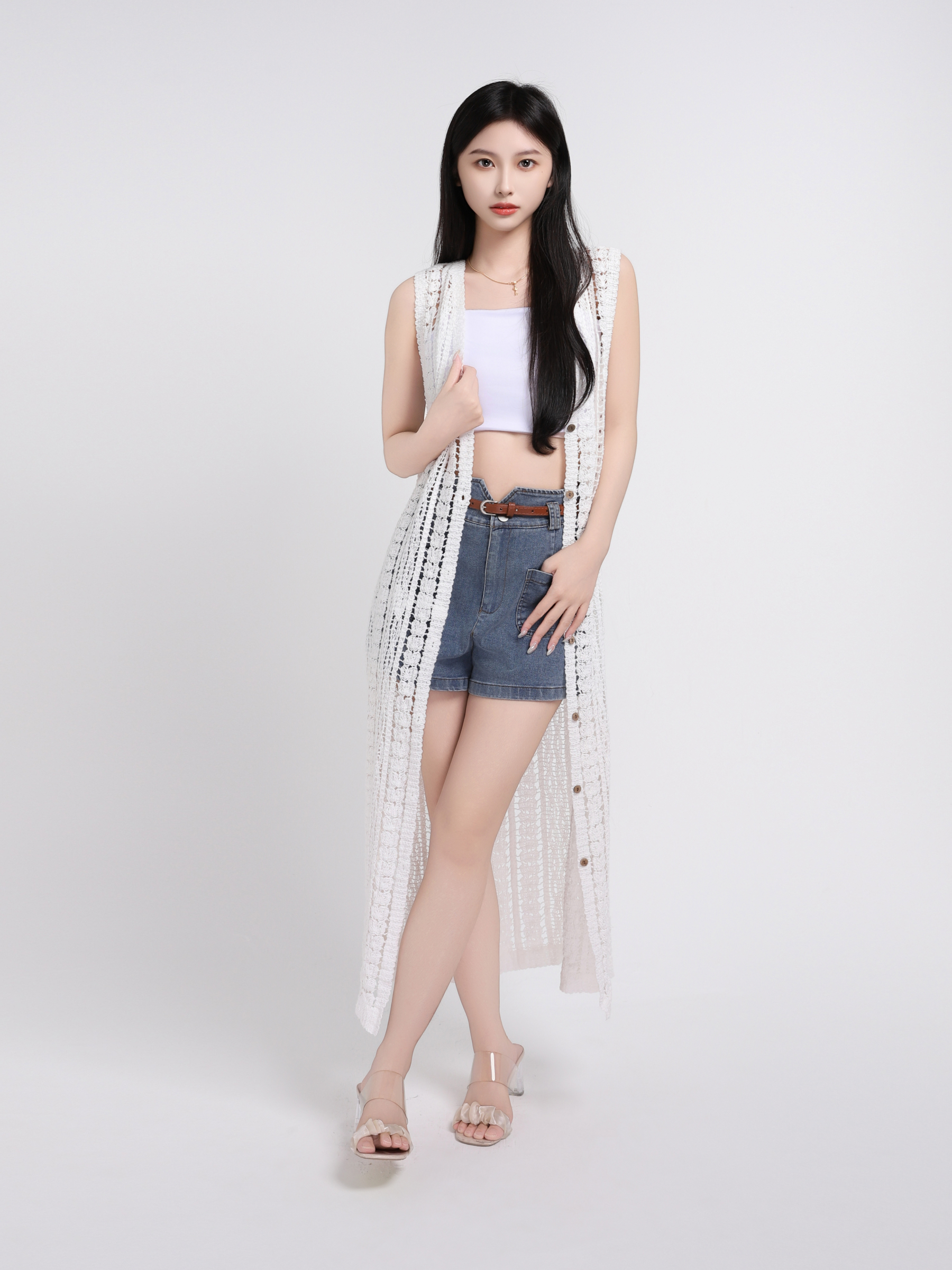 Eyelet Vacation Style Dress 45248