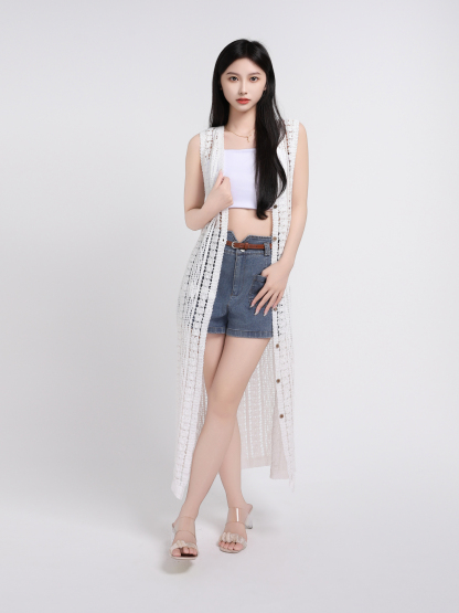 Eyelet Vacation Style Dress 45248