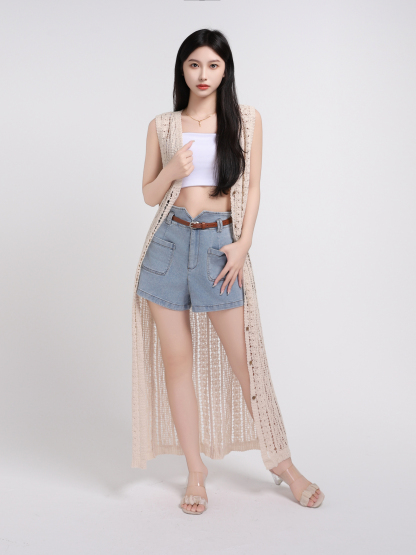 Eyelet Vacation Style Dress 45248