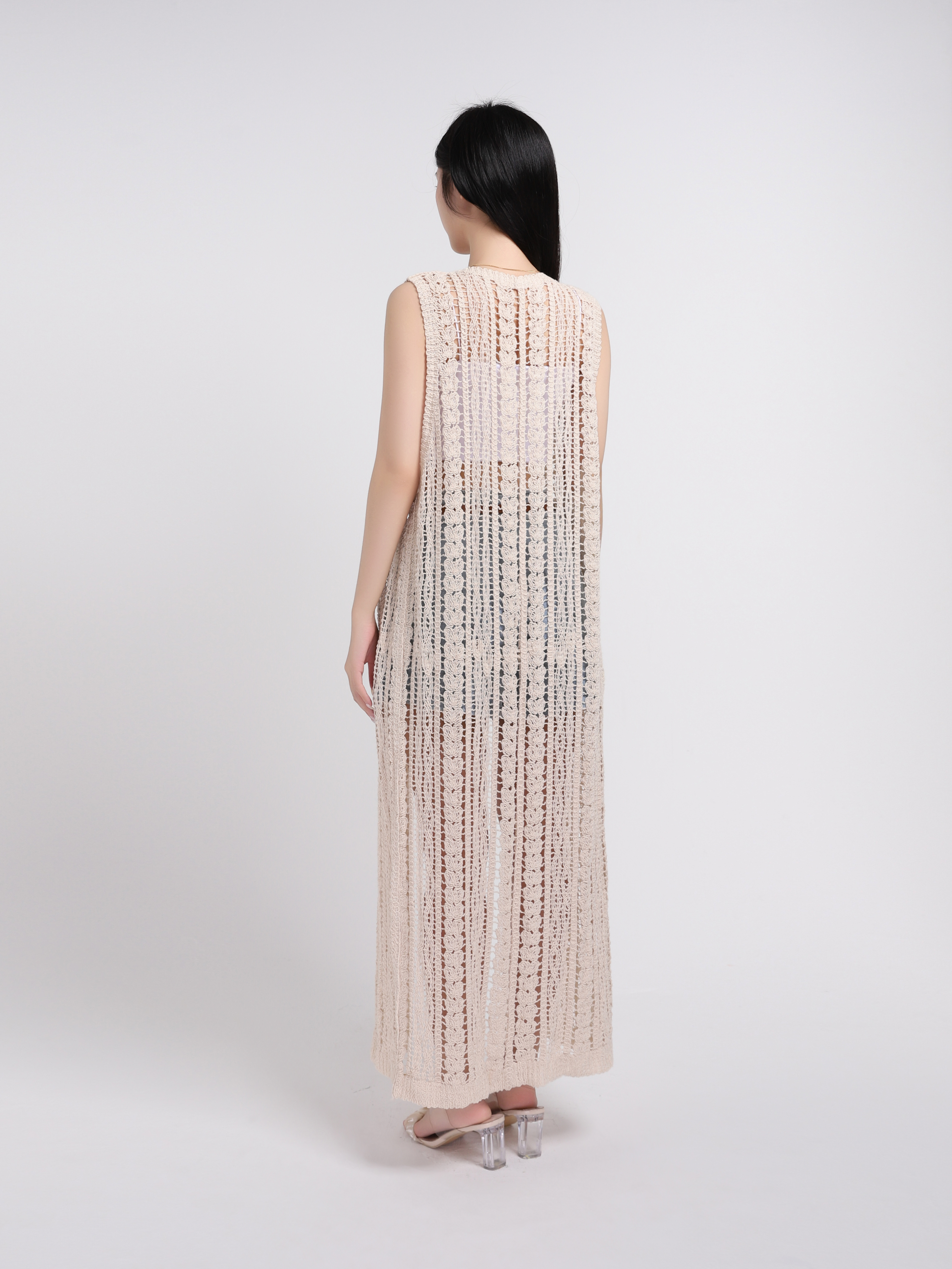 Eyelet Vacation Style Dress 45248