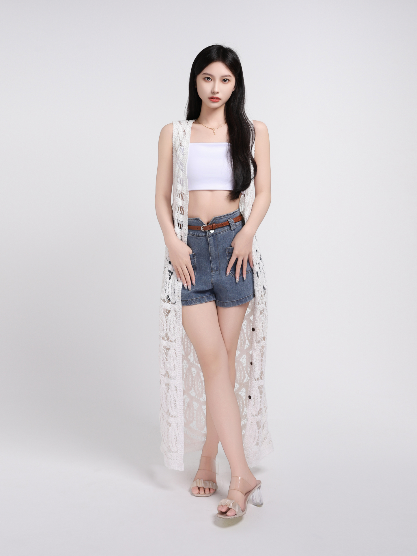 Eyelet Vacation Style Dress 45249