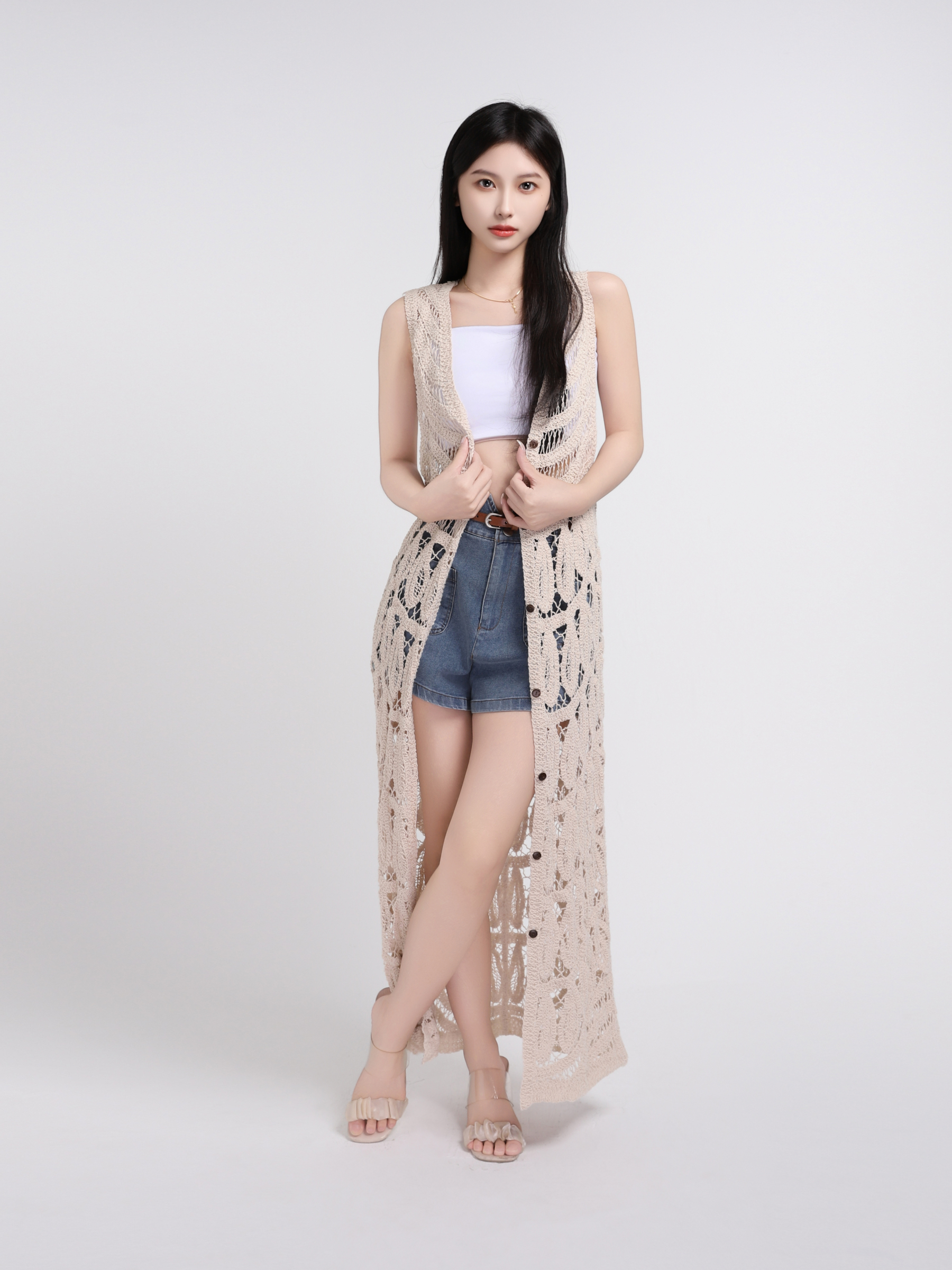 Eyelet Vacation Style Dress 45249