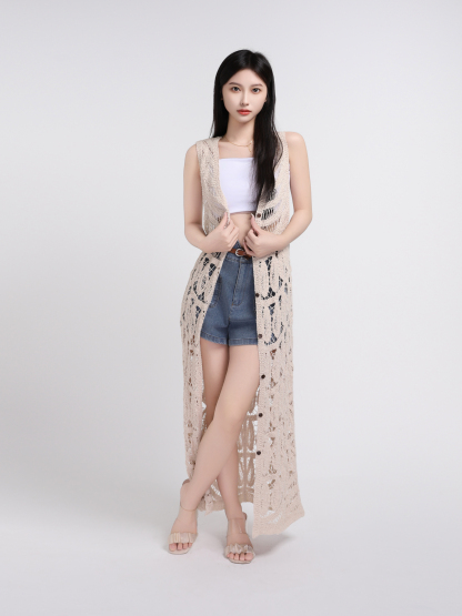 Eyelet Vacation Style Dress 45249