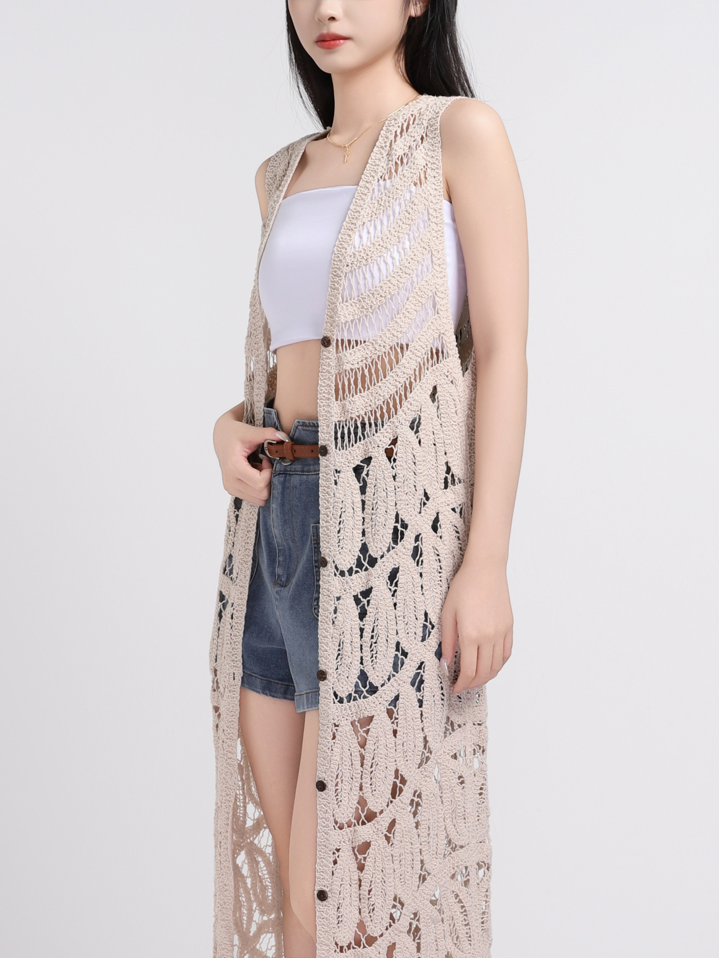 Eyelet Vacation Style Dress 45249