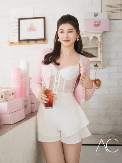 Knitted Front Button Top 32748