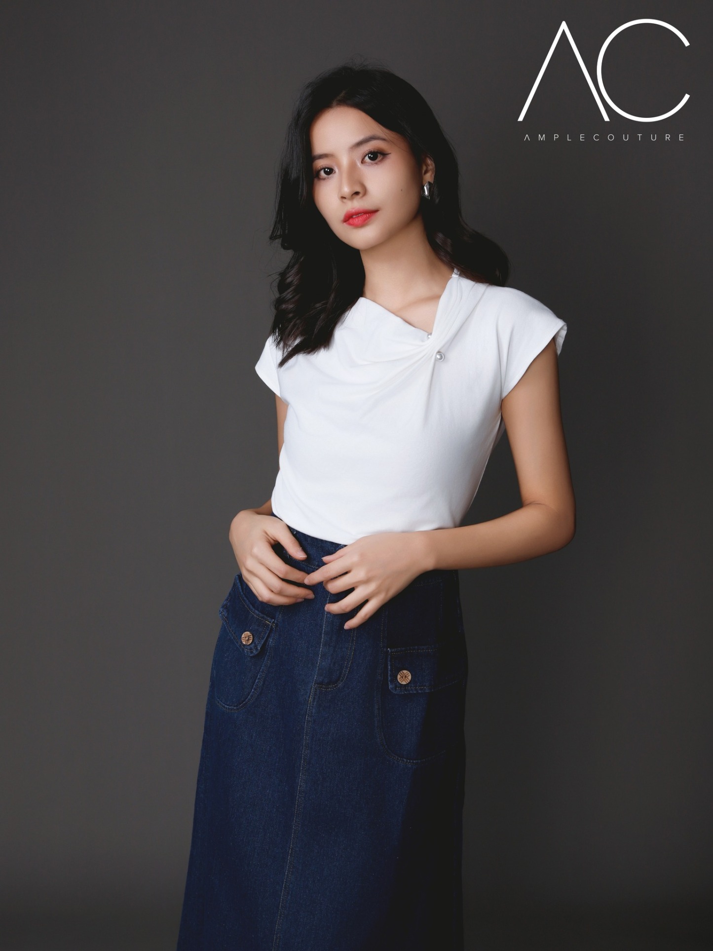 Cotton Front Decorative Pearl Top 40510