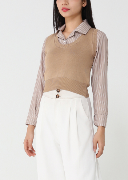 Fake Two Piece Top 48251