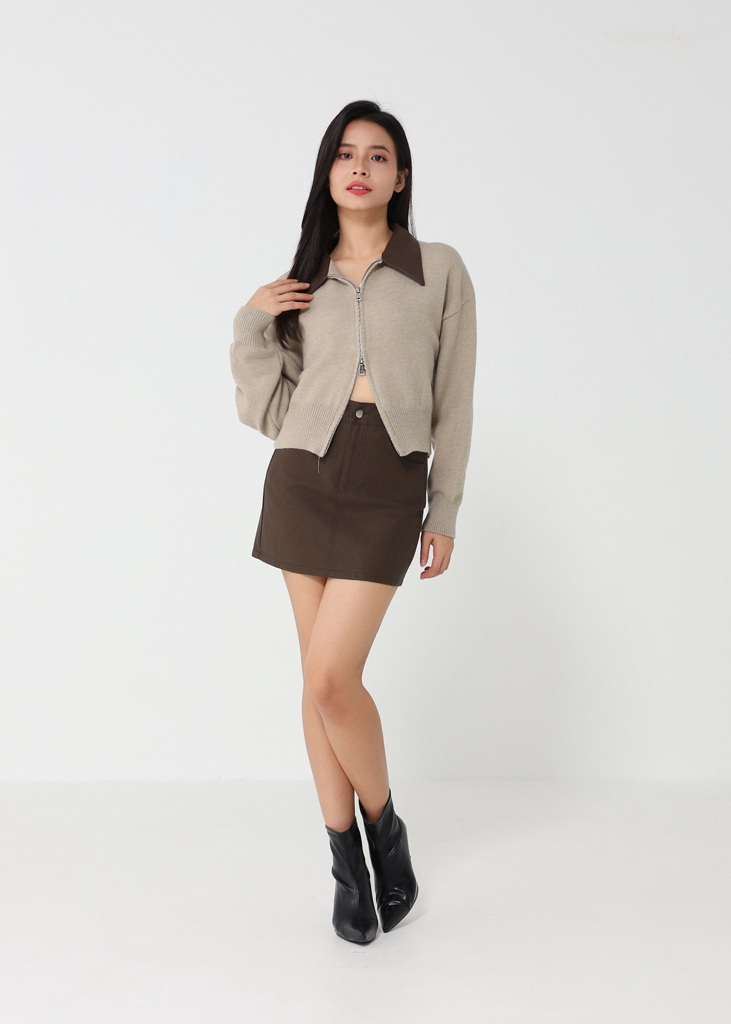 Leather Skirt Pants 48247