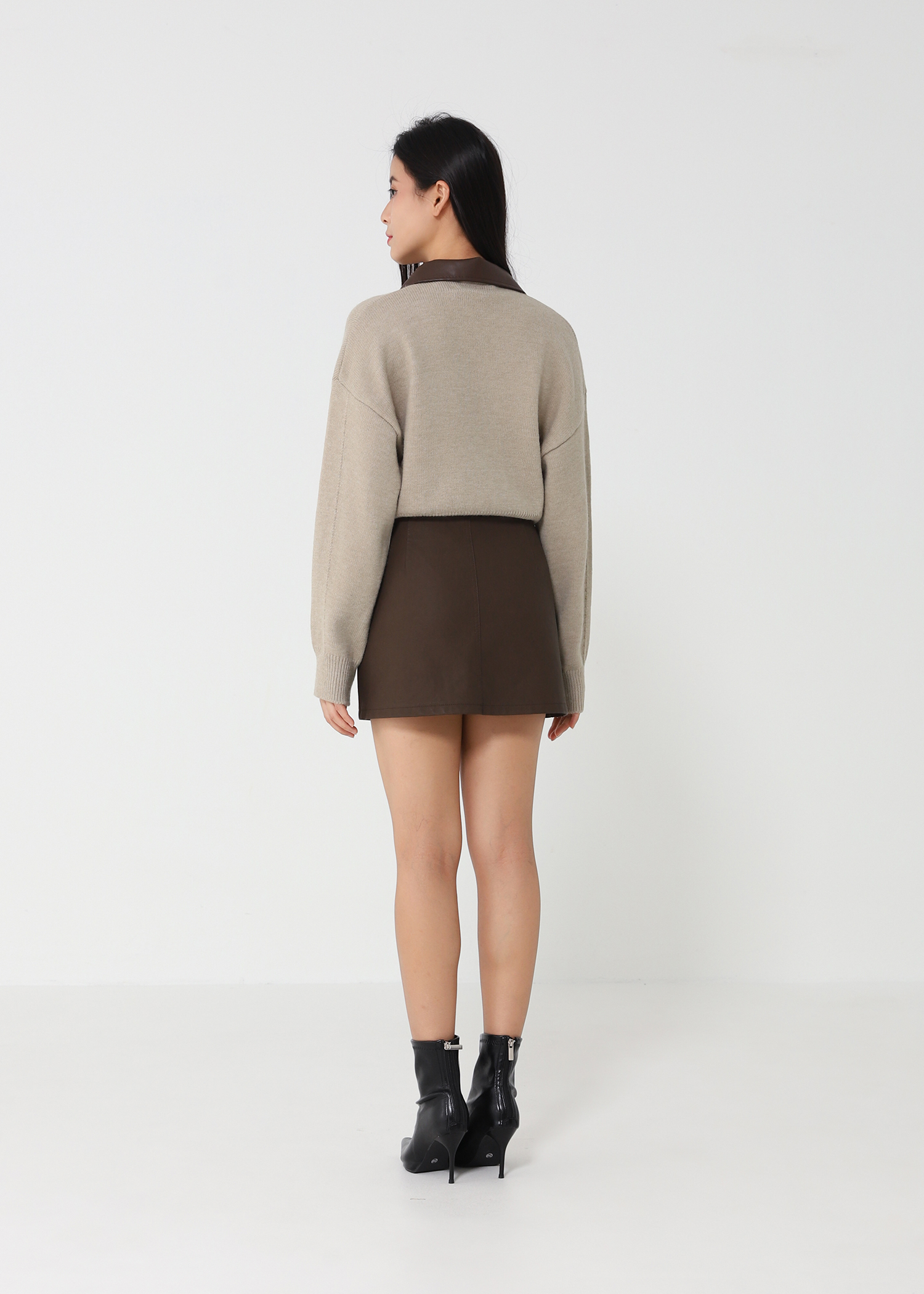 Leather Skirt Pants 48247