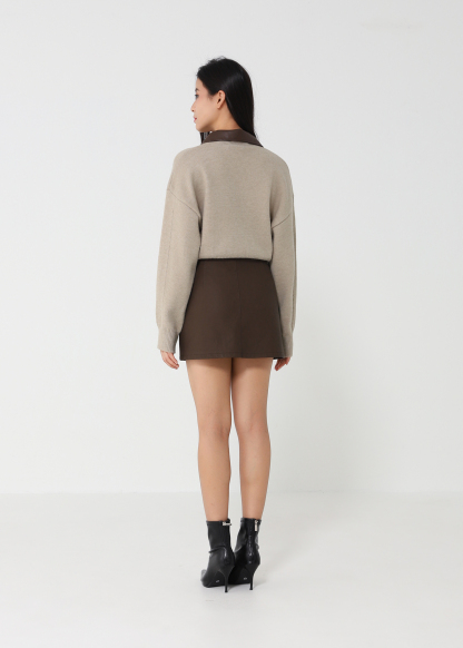 Leather Skirt Pants 48247