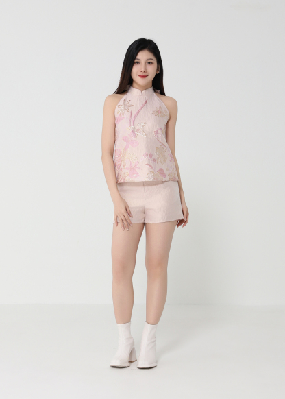 New Year Wear Halter Top With Short Pants Set - Female Adult 48495