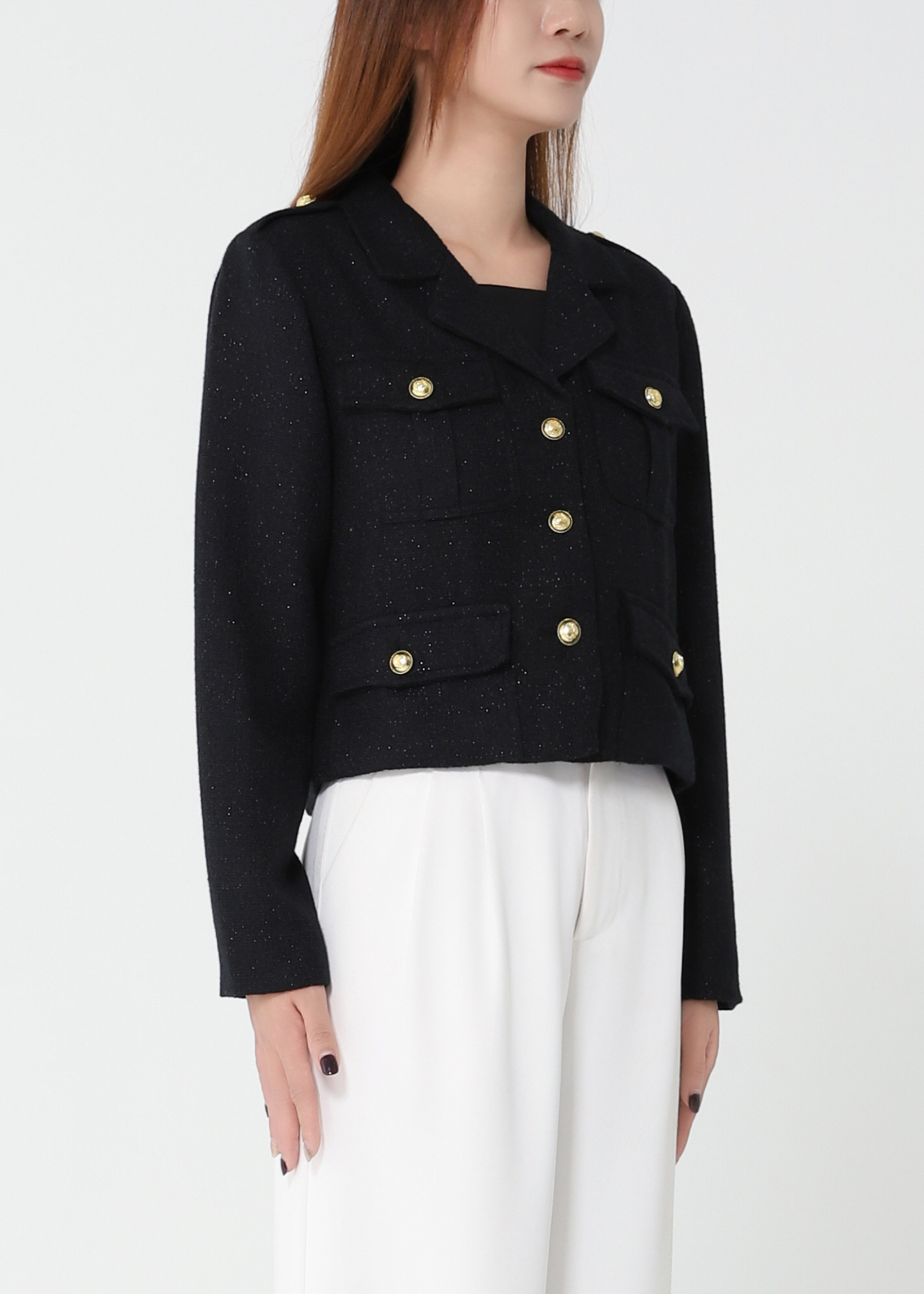 Front Button Long Sleeve Top 48871