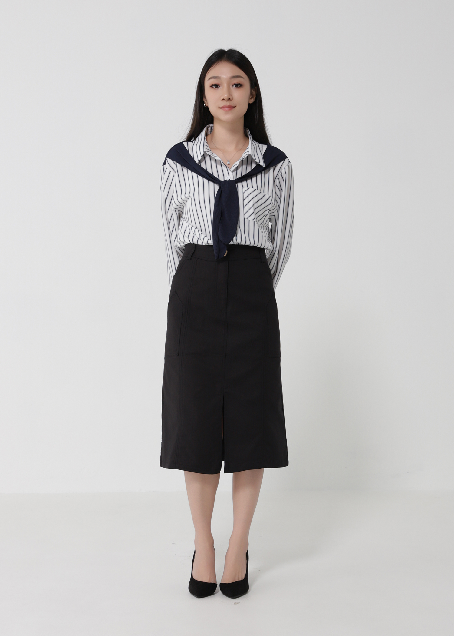 Formal Long Sleeve Front Button Top 49050