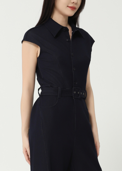 Sleeveless Front Button With Belt Jumpsuit 49131