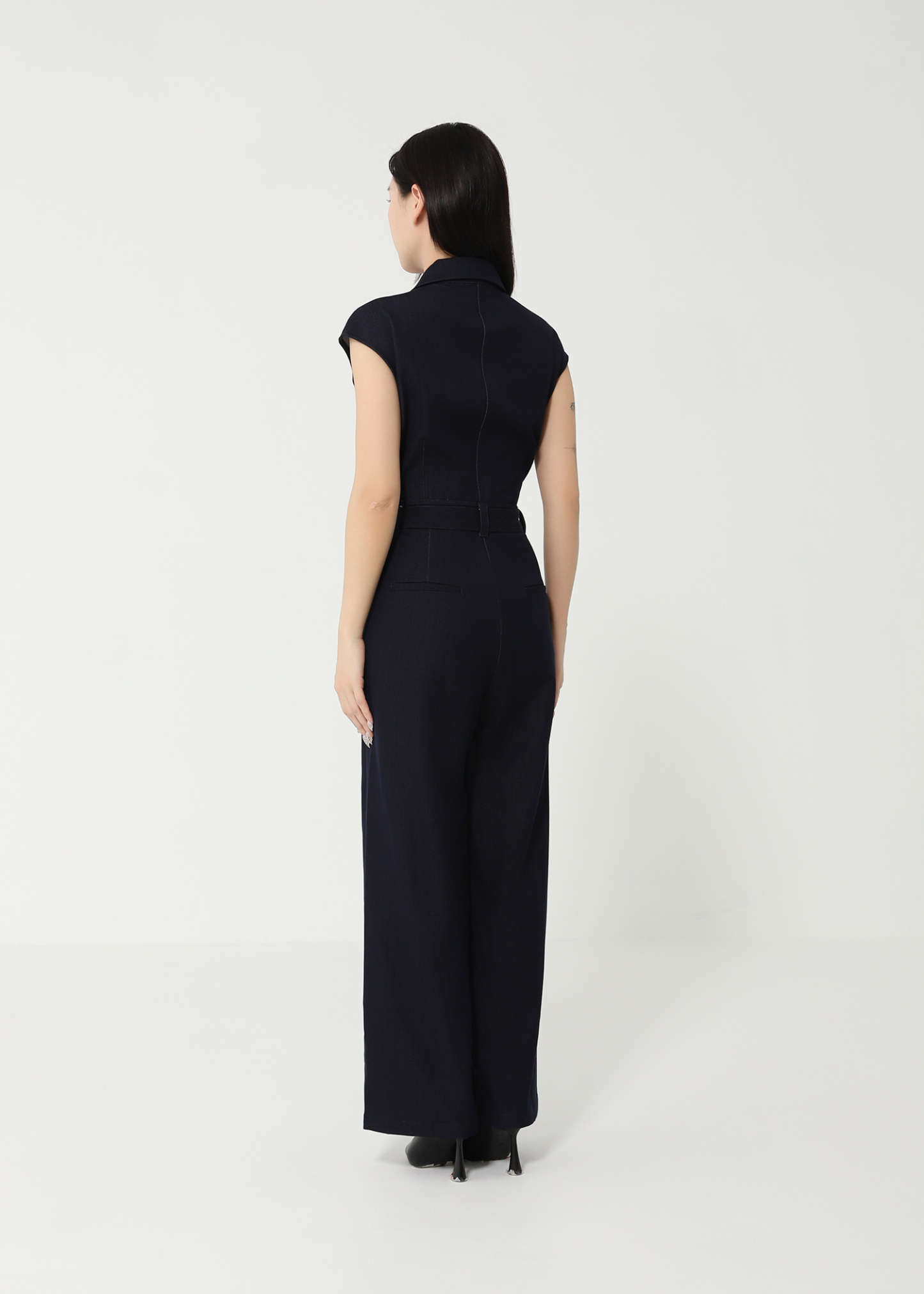 Sleeveless Front Button With Belt Jumpsuit 49131