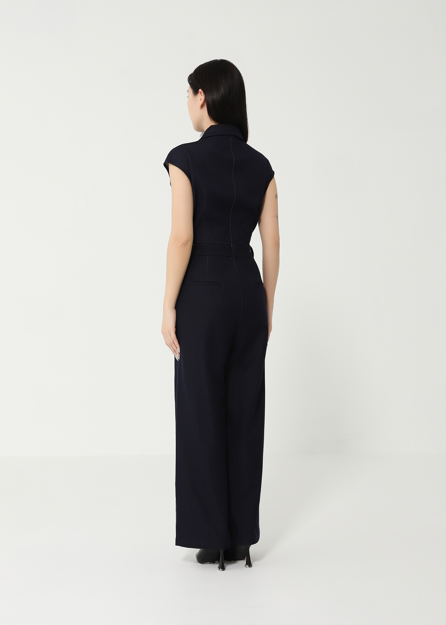 Sleeveless Front Button With Belt Jumpsuit 49131