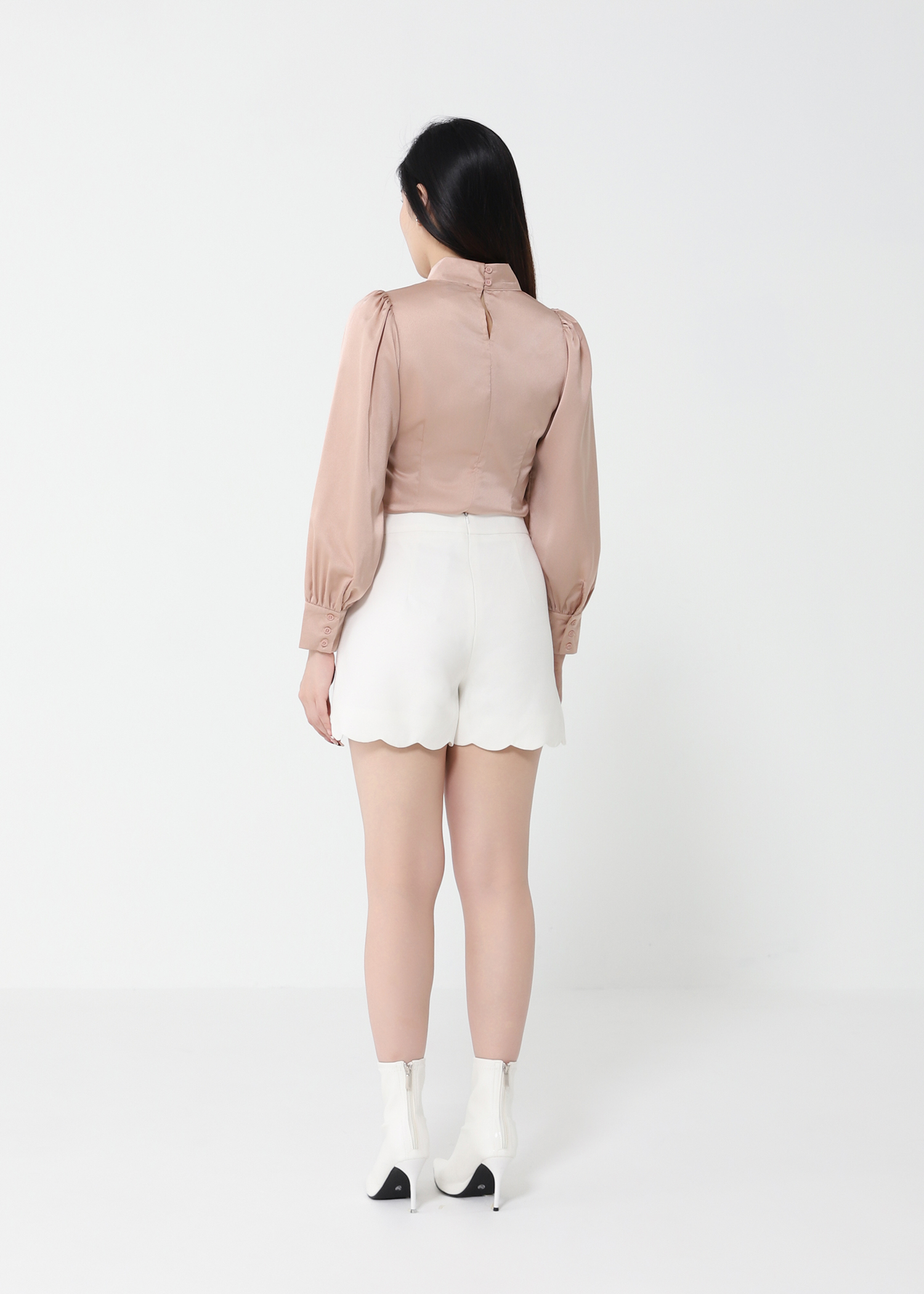 Turtle Neck Satin  Top 49336