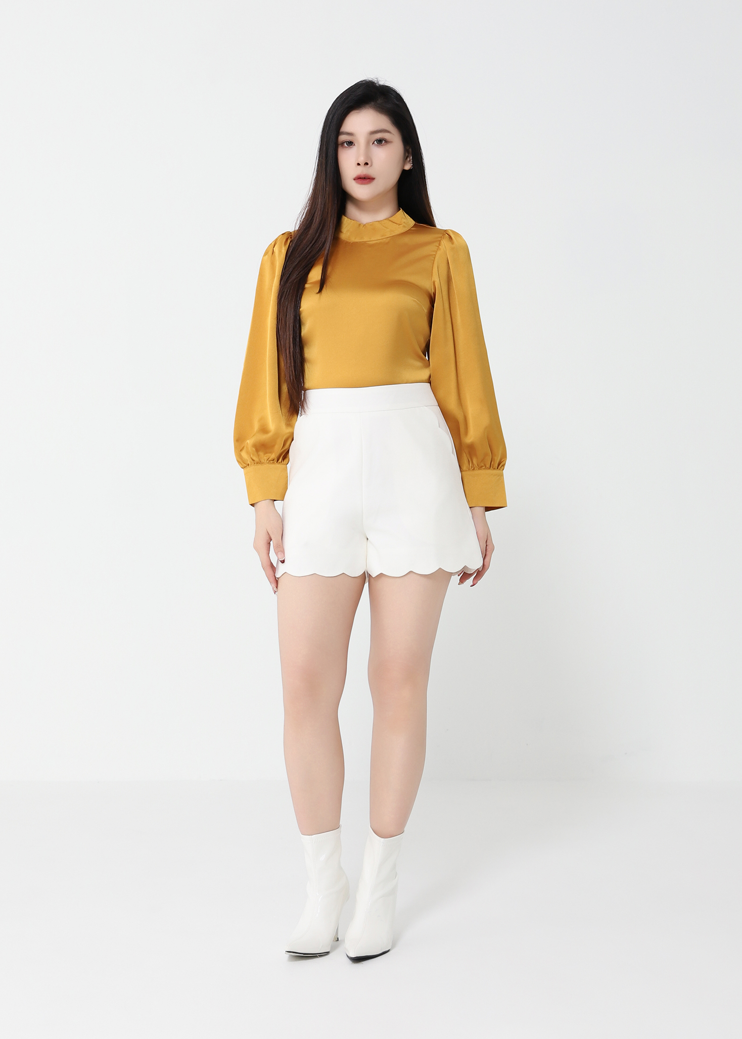 Turtle Neck Satin  Top 49336