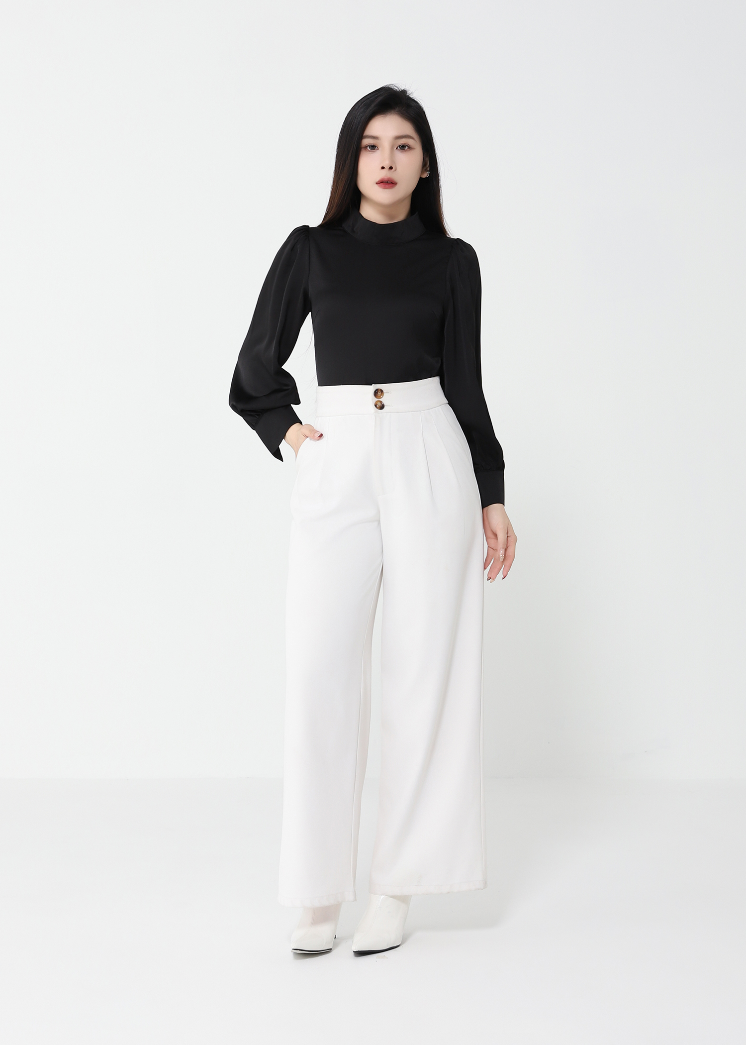 Turtle Neck Satin  Top 49336