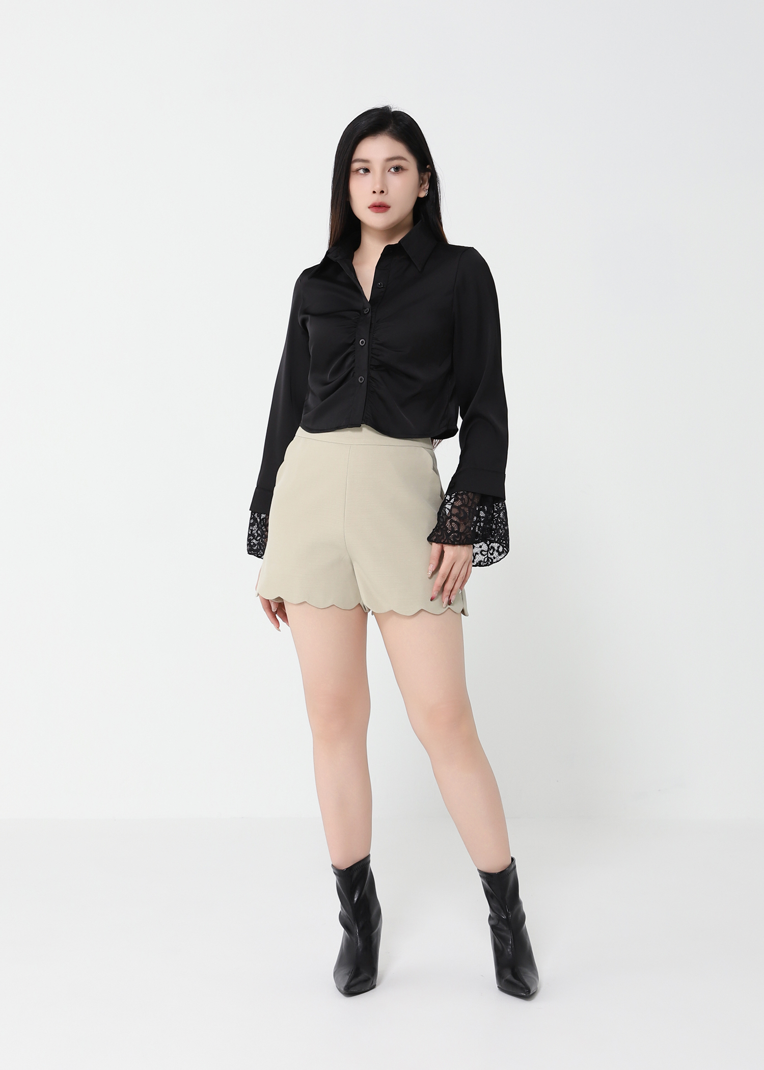 High Waist Wave Short Pants 49241