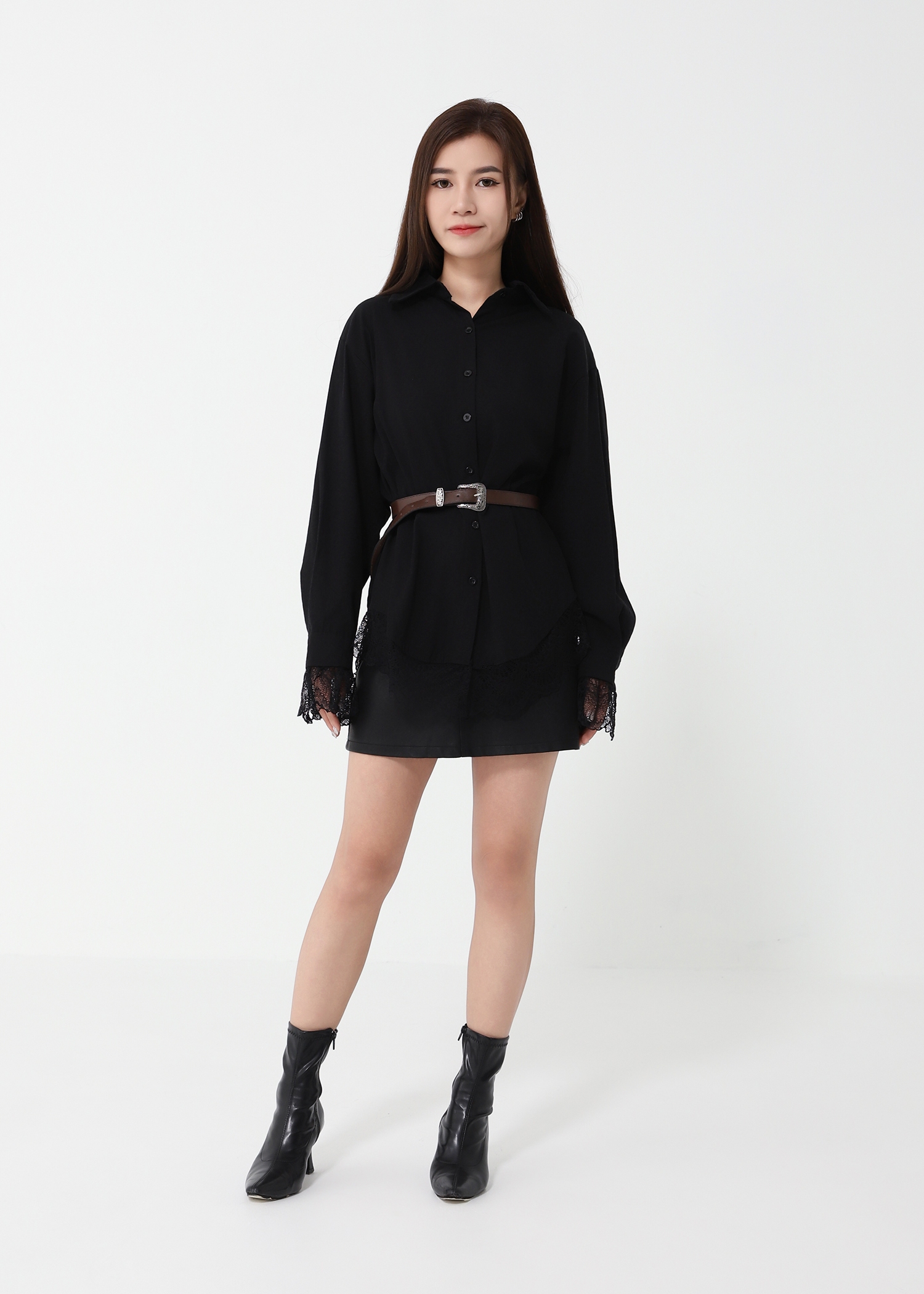 With Lace Blouse 49348