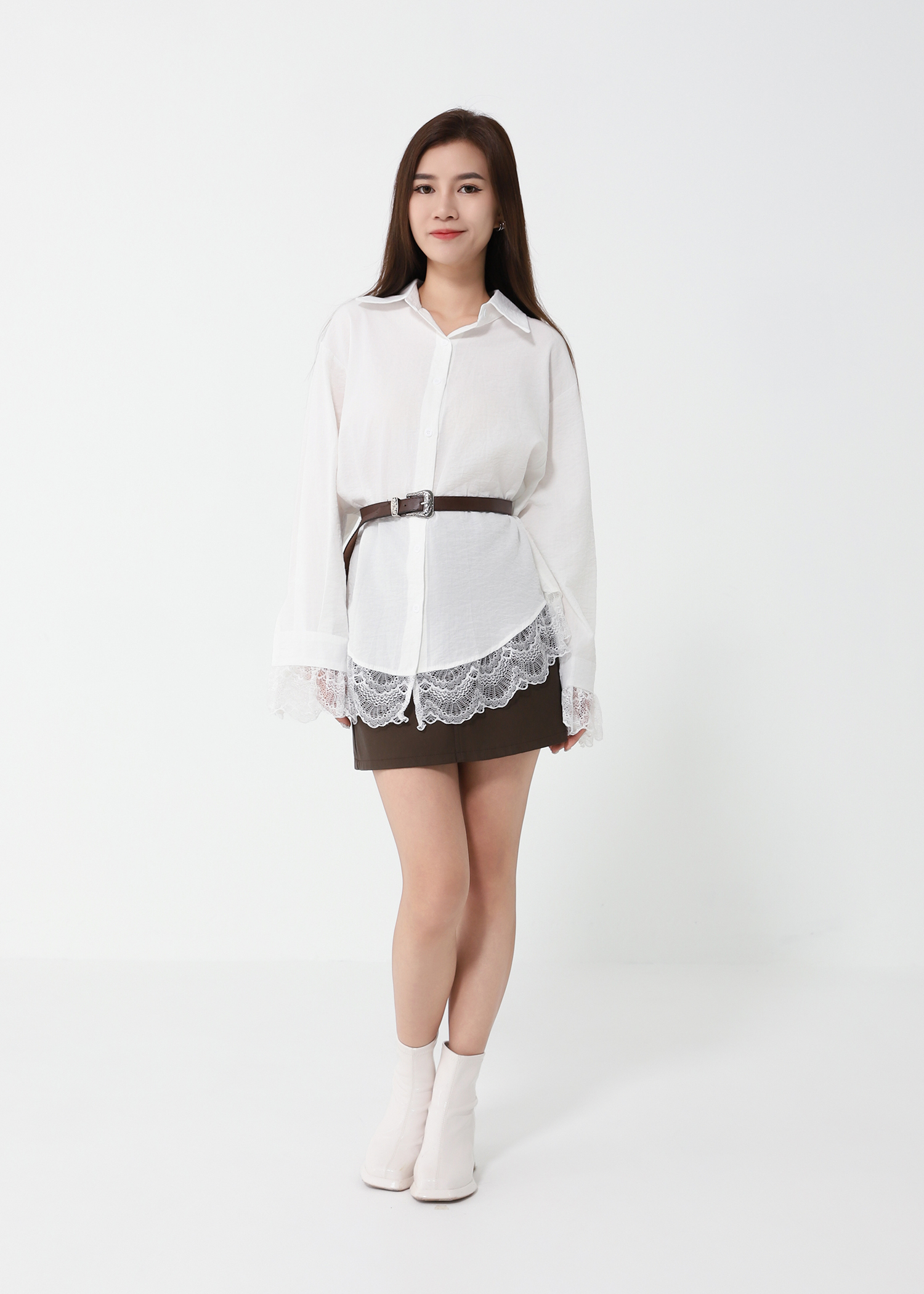 With Lace Blouse 49348