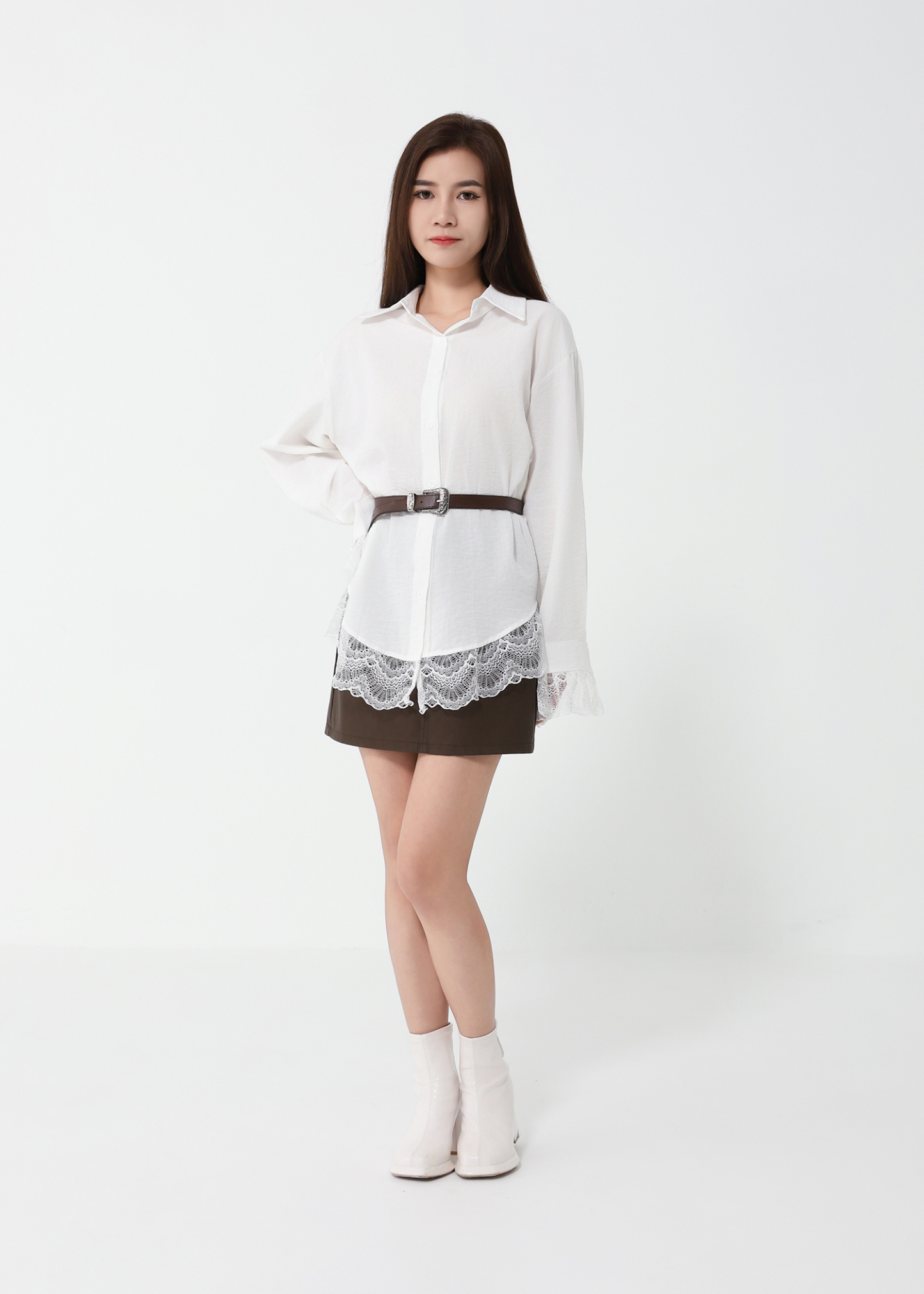 With Lace Blouse 49348