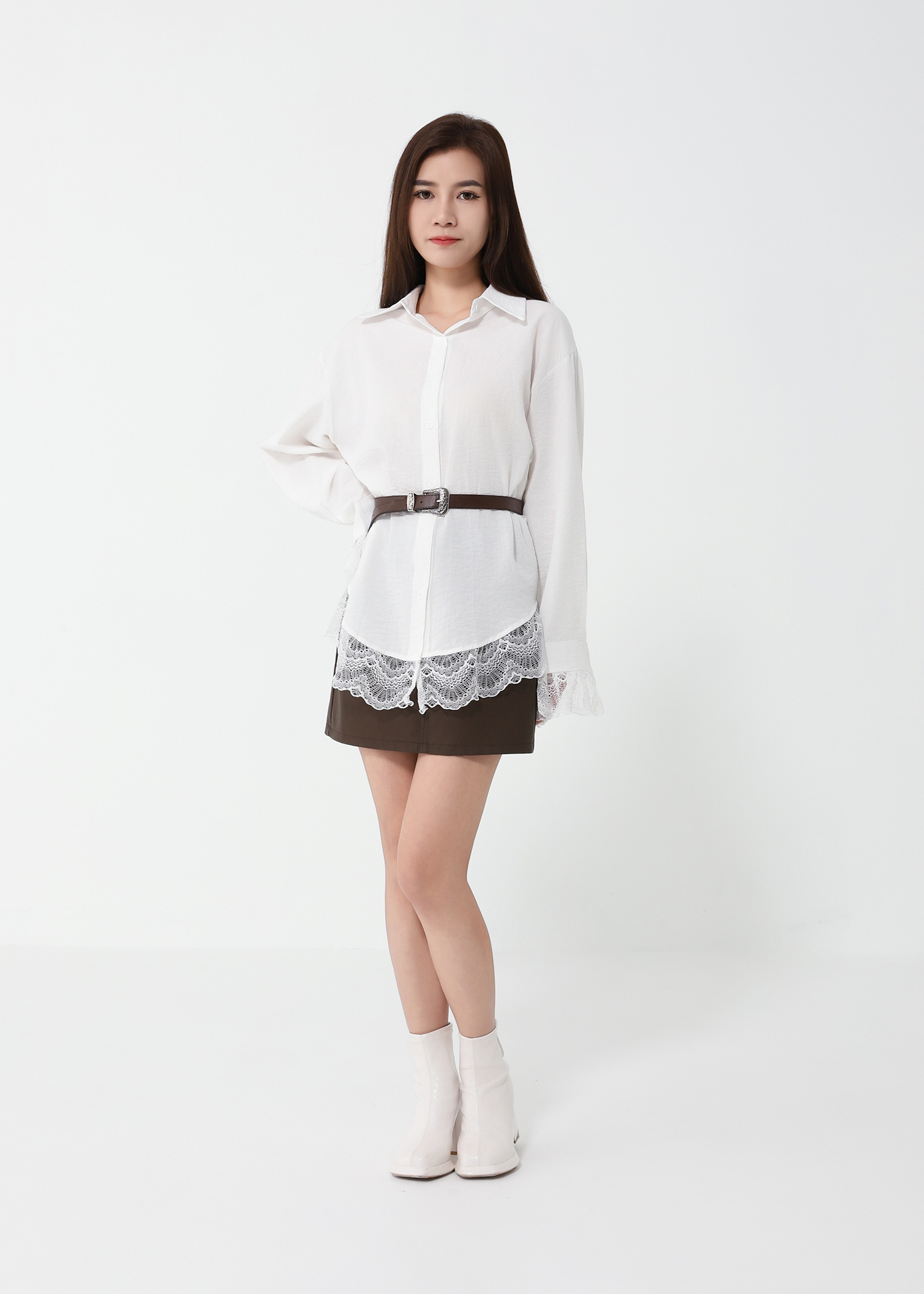 With Lace Blouse 49348