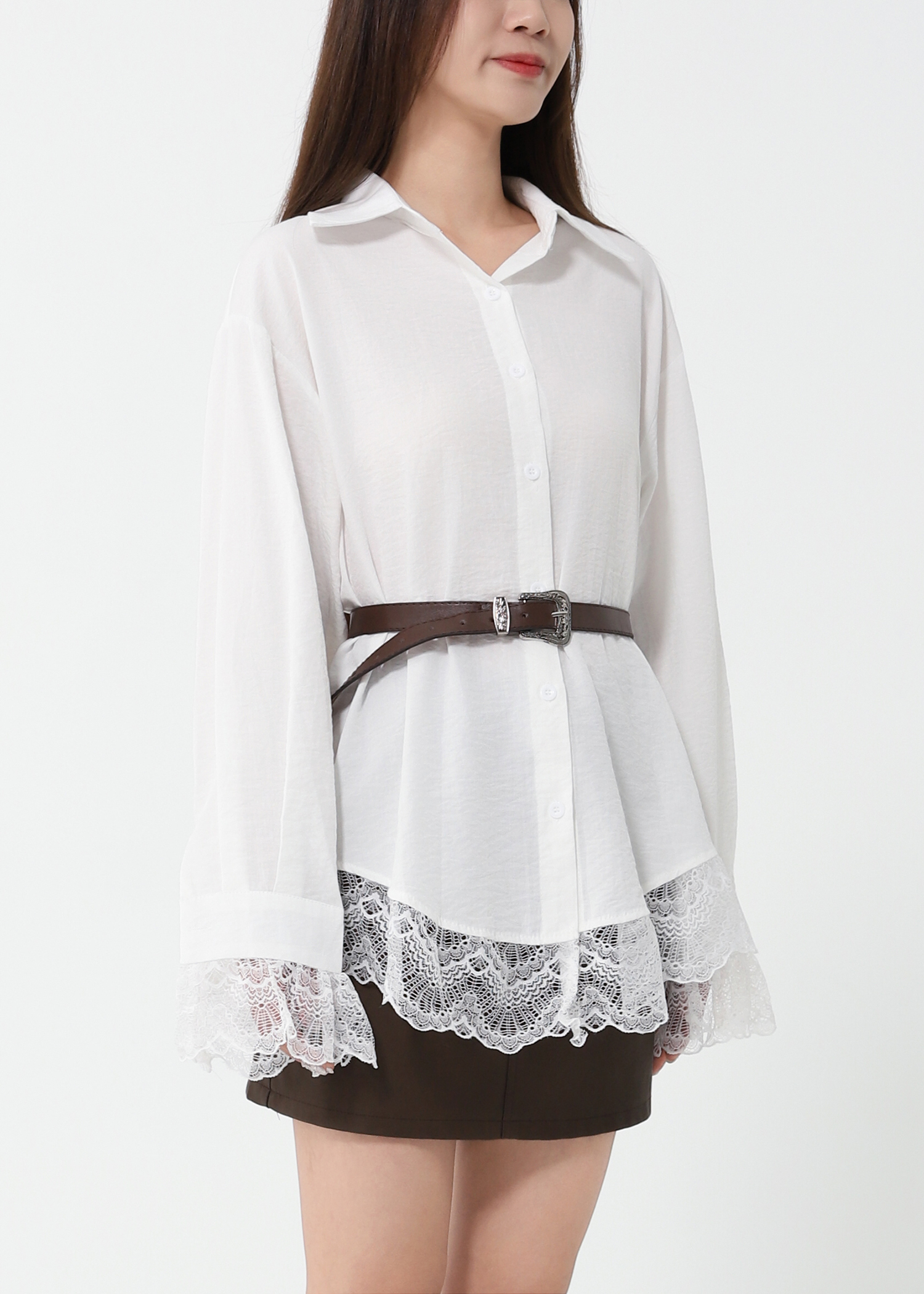 With Lace Blouse 49348