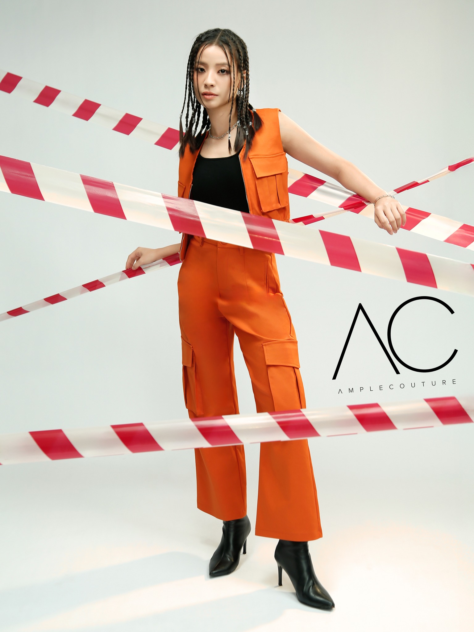Sleeveless Front Zip With Long Pants Set AC767